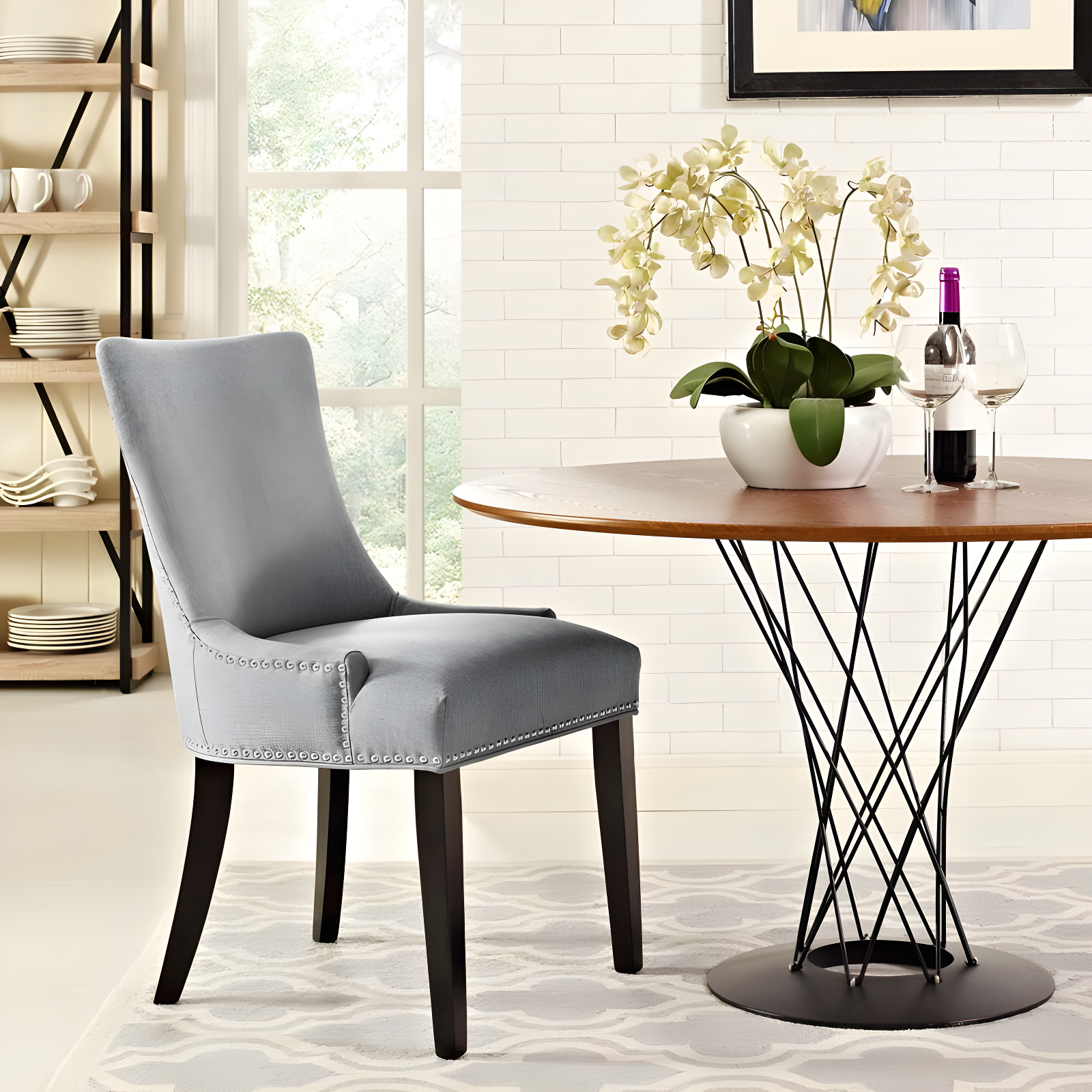 Modway Porch & Den Helen Fabric Upholstered Dining Chair (Single Chair)