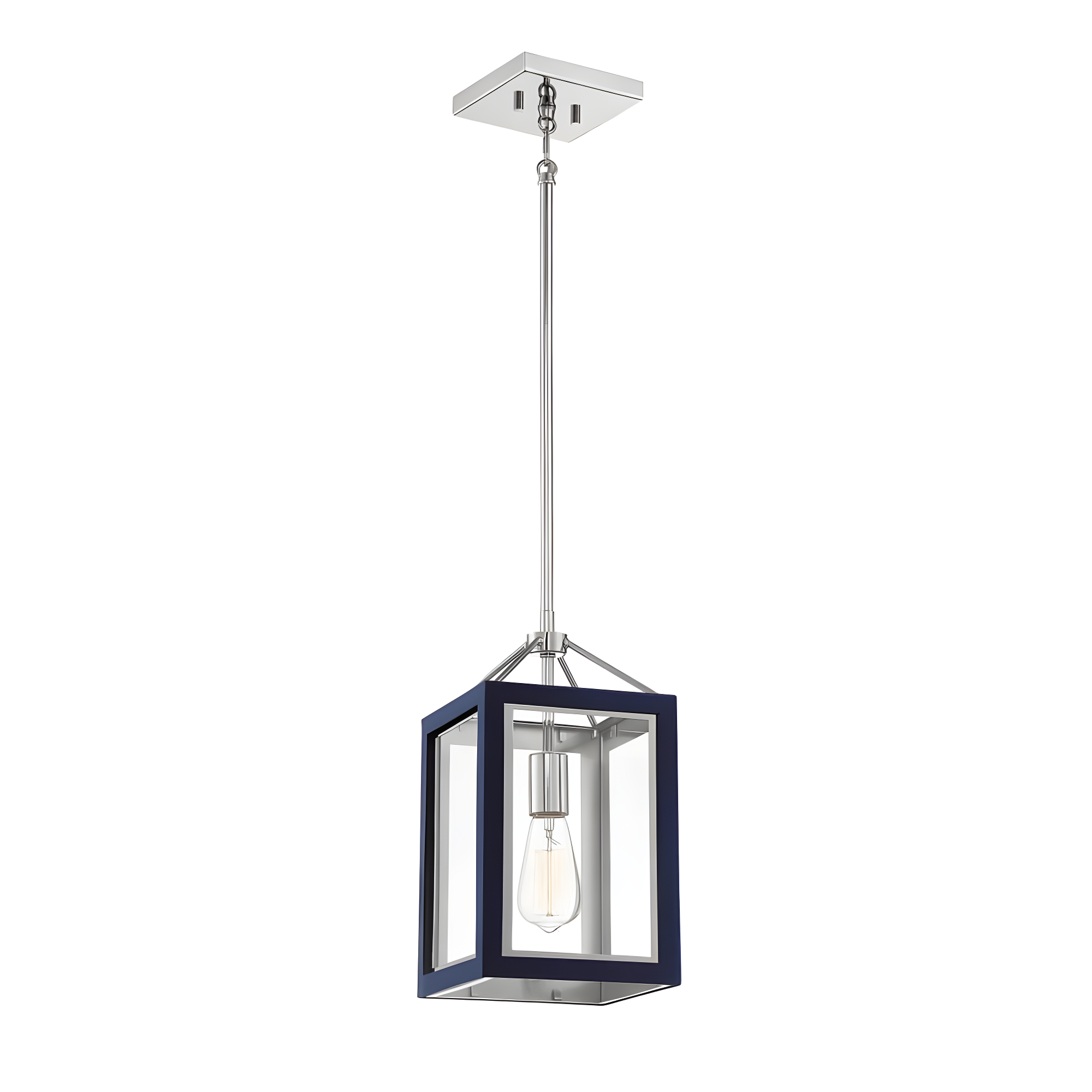 Savoy House Carlton 1 - Light Pendant in  Navy/Polished Nickel