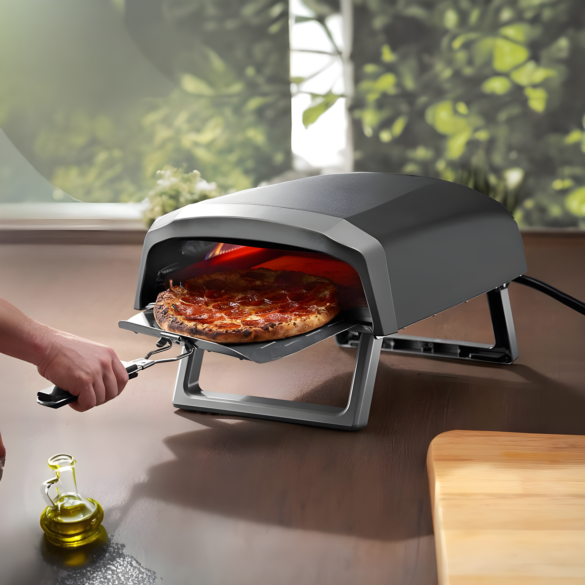 Commercial Chef Commercial Chef Countertop Propane Pizza Oven with Dual Burners