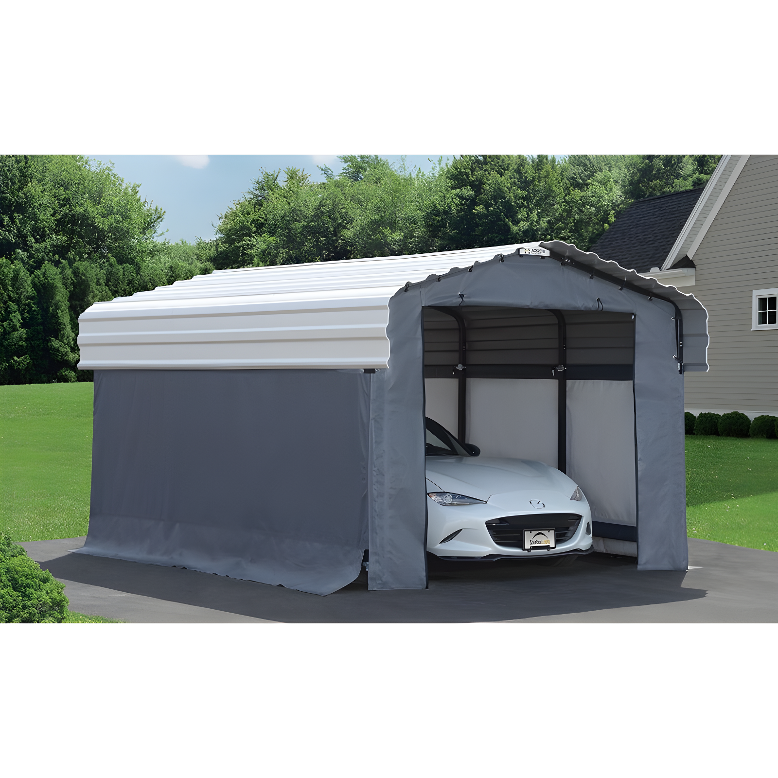 Arrow Enclosure Kit for Arrow Carport 10ft x 15ft Gray