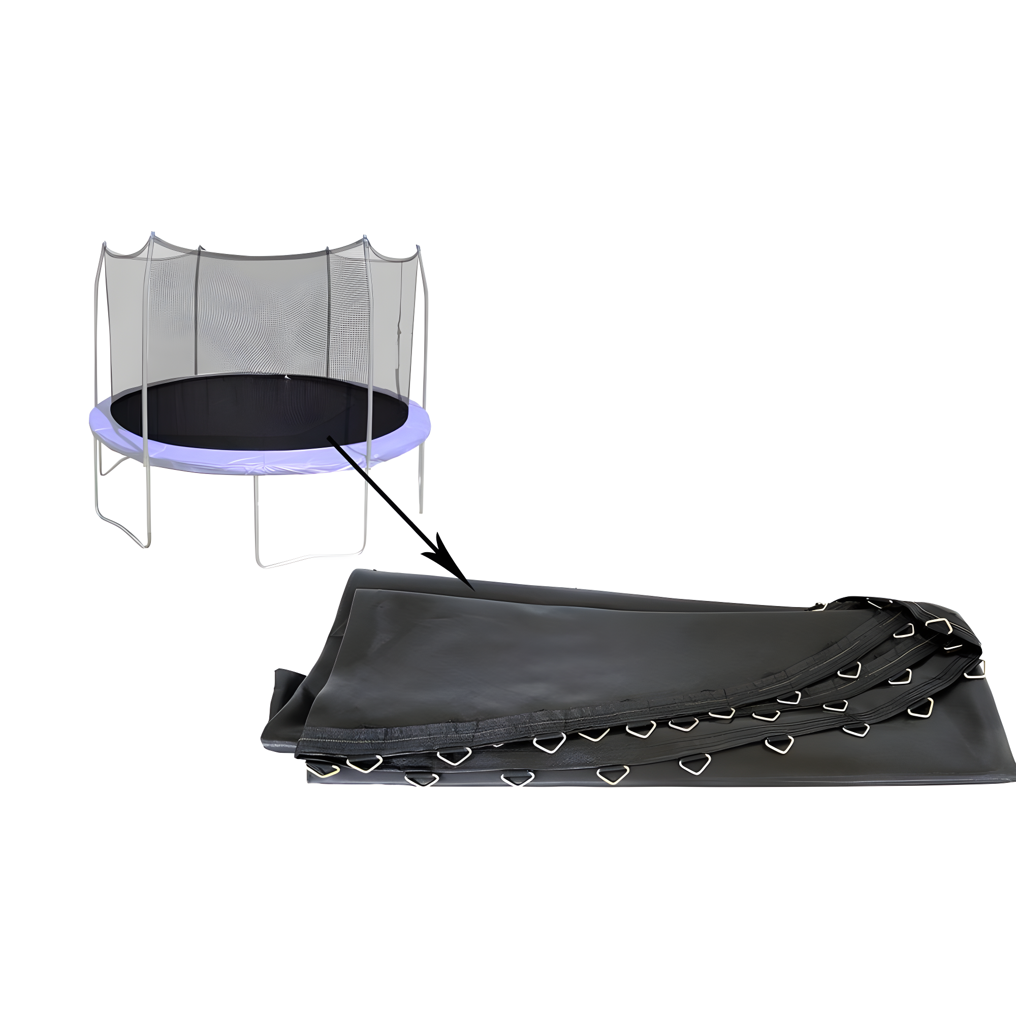 Pre-packaged 15' Round Jump Mat with 96 V- Rings