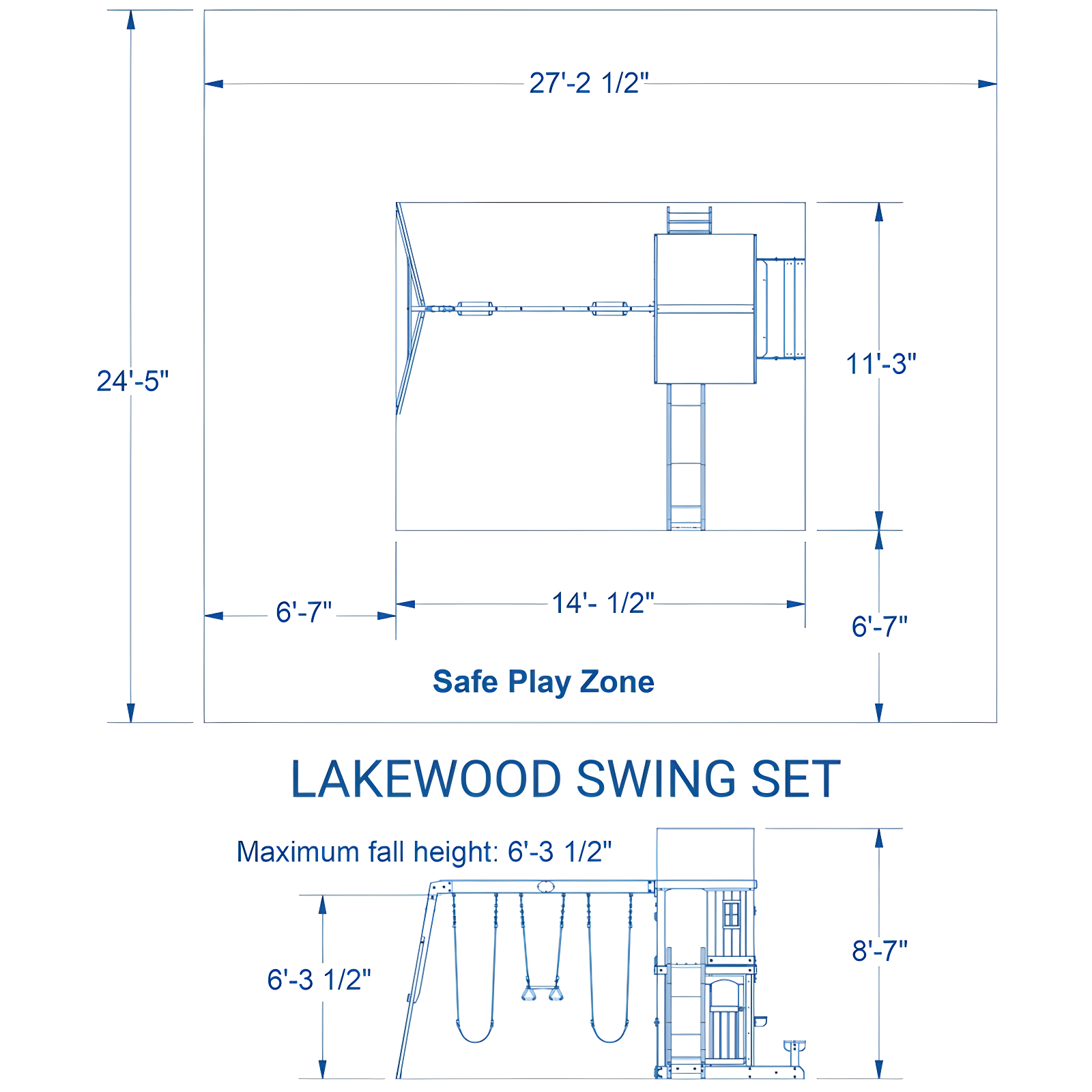 Backyard Discovery Backyard Discovery Lakewood Cedar Wood Swing Set with Wave Slide, Clubhouse, Playhouse, and Snack Bar Window