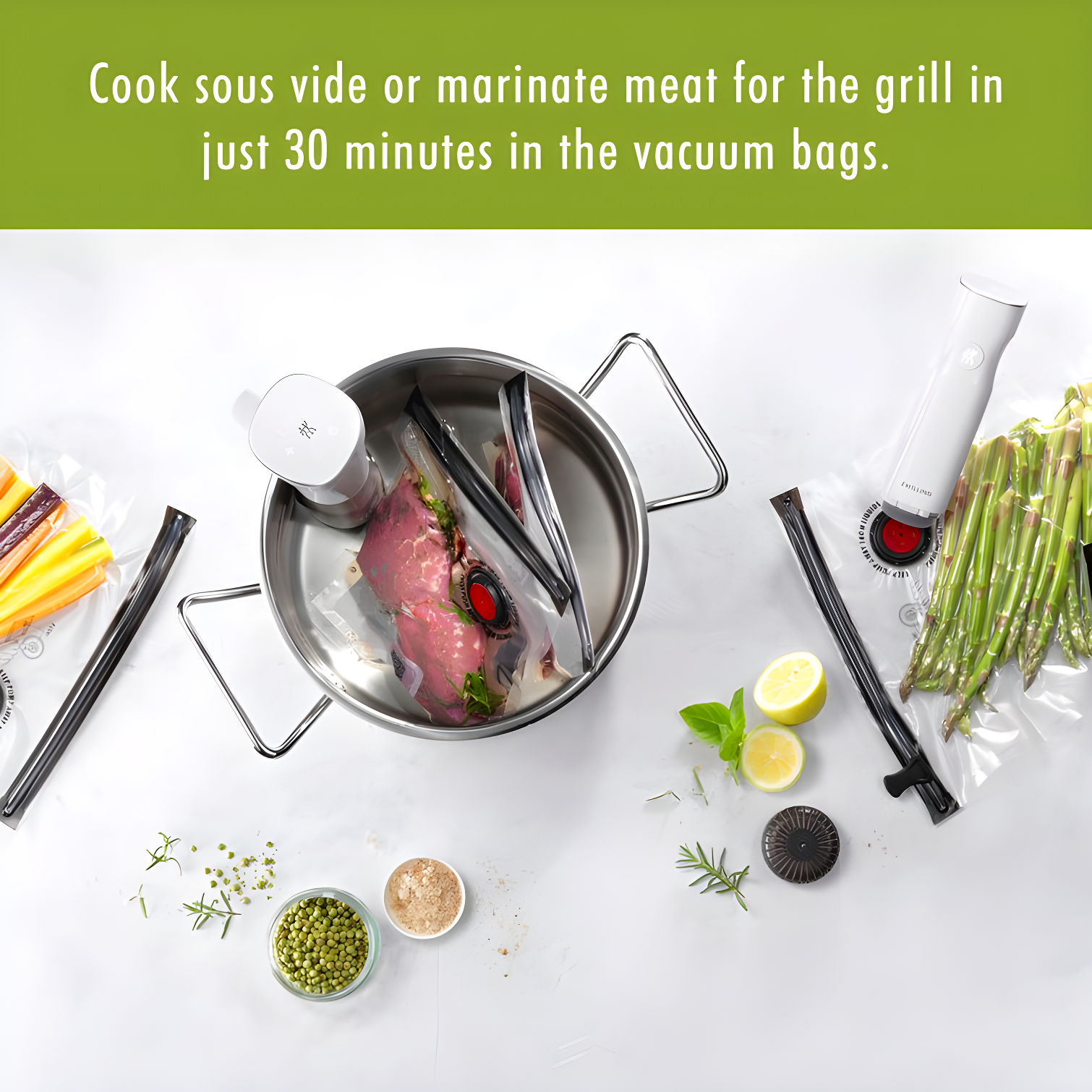 ZWILLING J.A. Henckels ZWILLING Fresh & Save Small Vacuum Sealer Bags 1/2 Gallon, Reusable Snack Bags, Meal Prep (Set of 10)