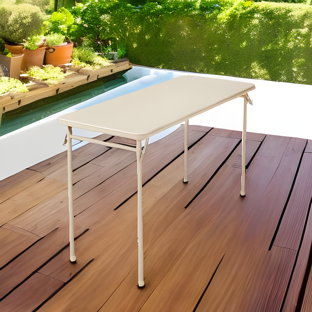 COSCO 20" x 48" Vinyl Top Serving Folding Table