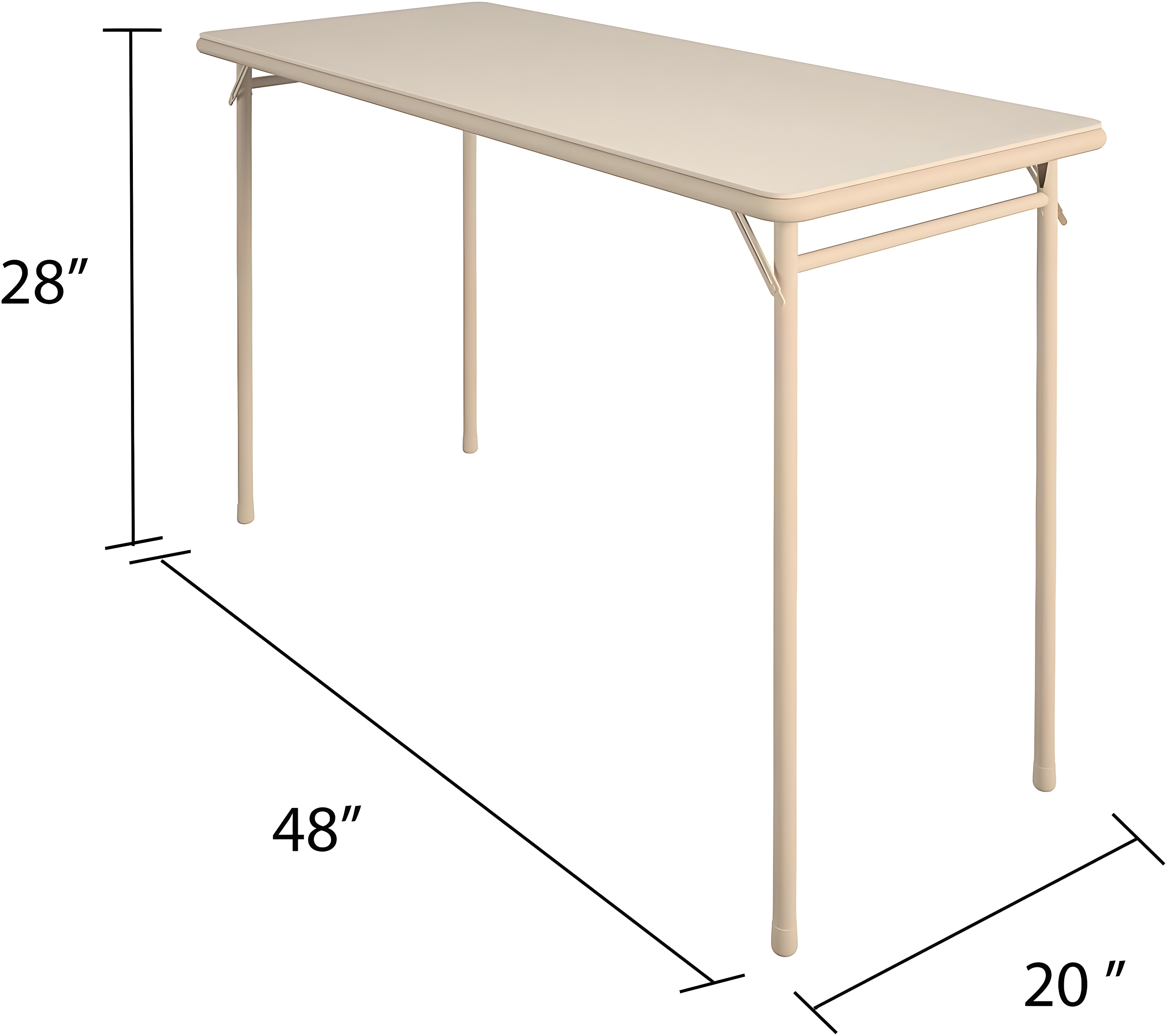COSCO 20" x 48" Vinyl Top Serving Folding Table