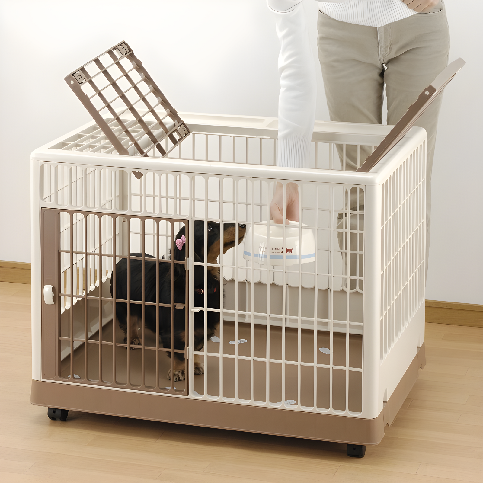 Richell Plastic Pet Crate with 2 Doors