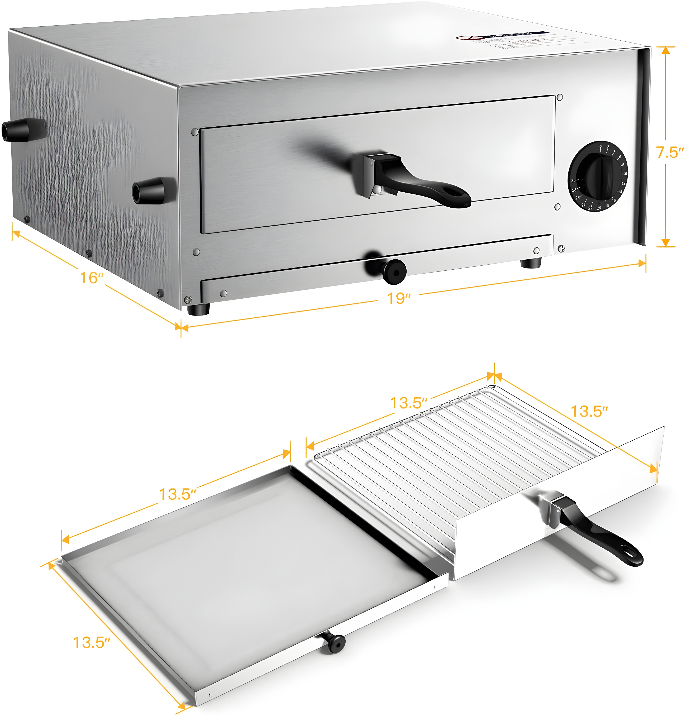 Costway Kitchen Commercial Pizza Stainless Steel Counter Top Snack Pan Oven Bake