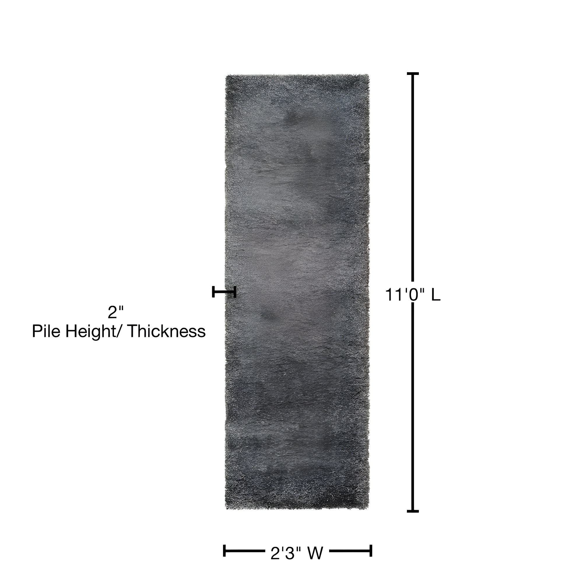 Shag SG151 Power Loomed Indoor Runner Rug - Dark Grey - 2'3"x11' - Safavieh.