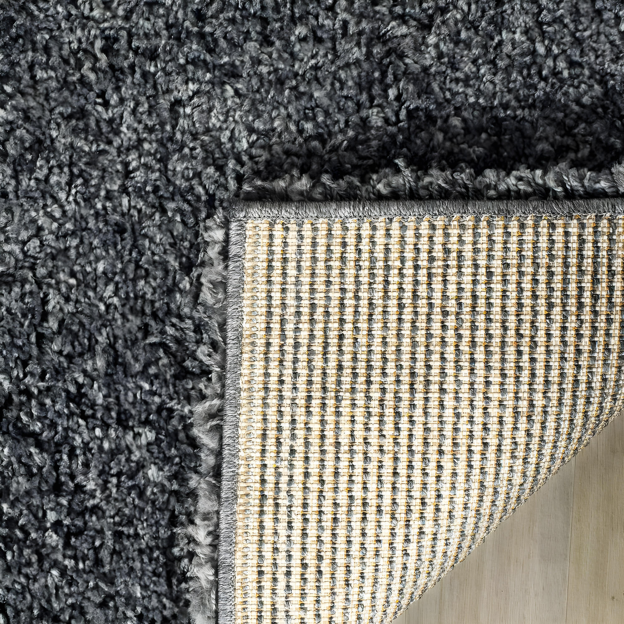 Shag SG151 Power Loomed Indoor Runner Rug - Dark Grey - 2'3"x11' - Safavieh.