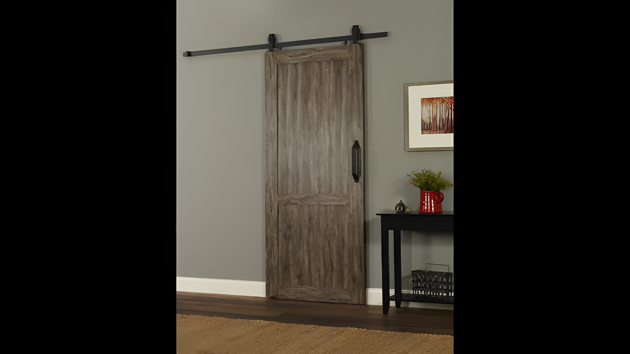 Millbrooke 84'' Hollow Paneled with Installation Hardware Kit Barn Door