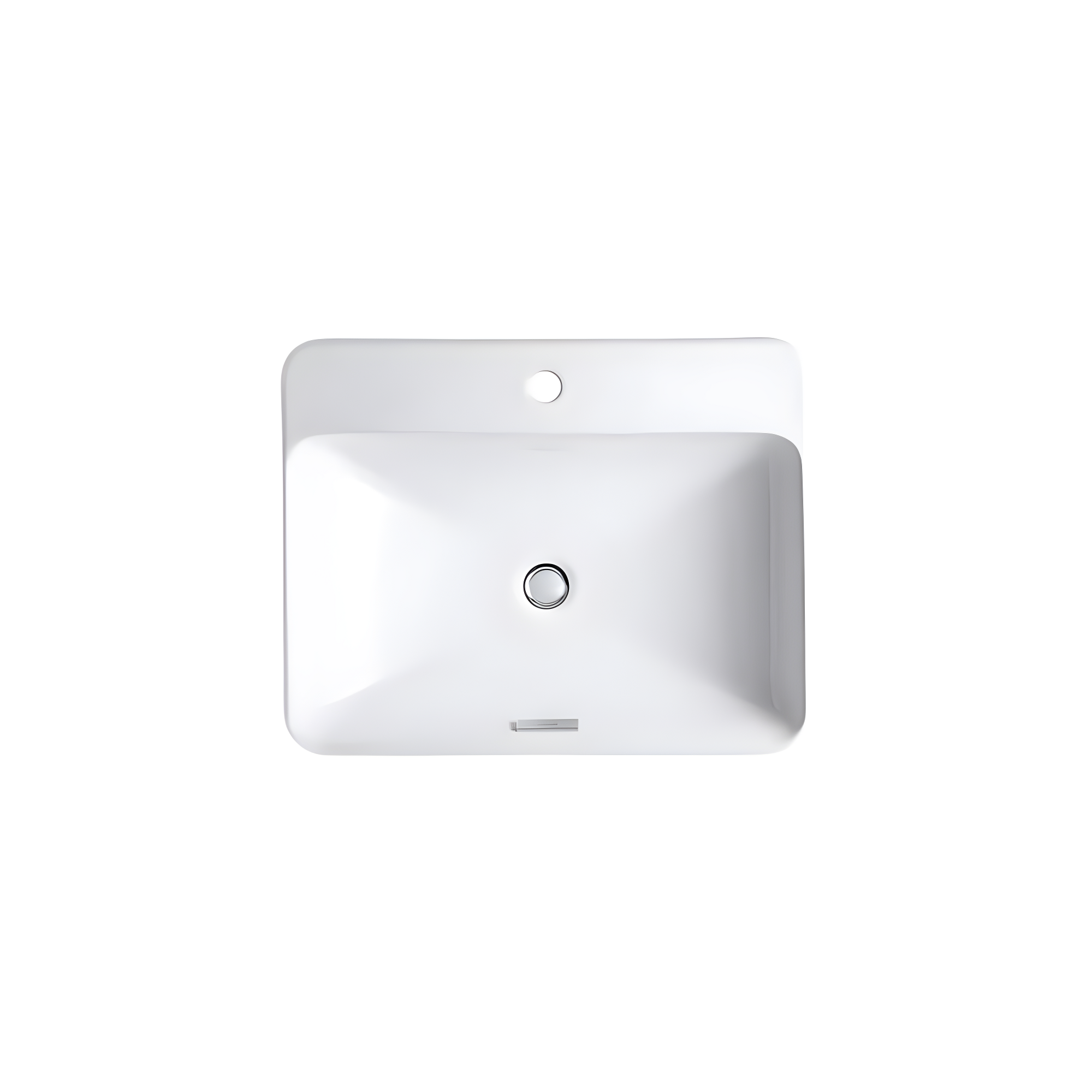 Vox® Vitreous China Rectangular Vessel Bathroom Sink with Overflow