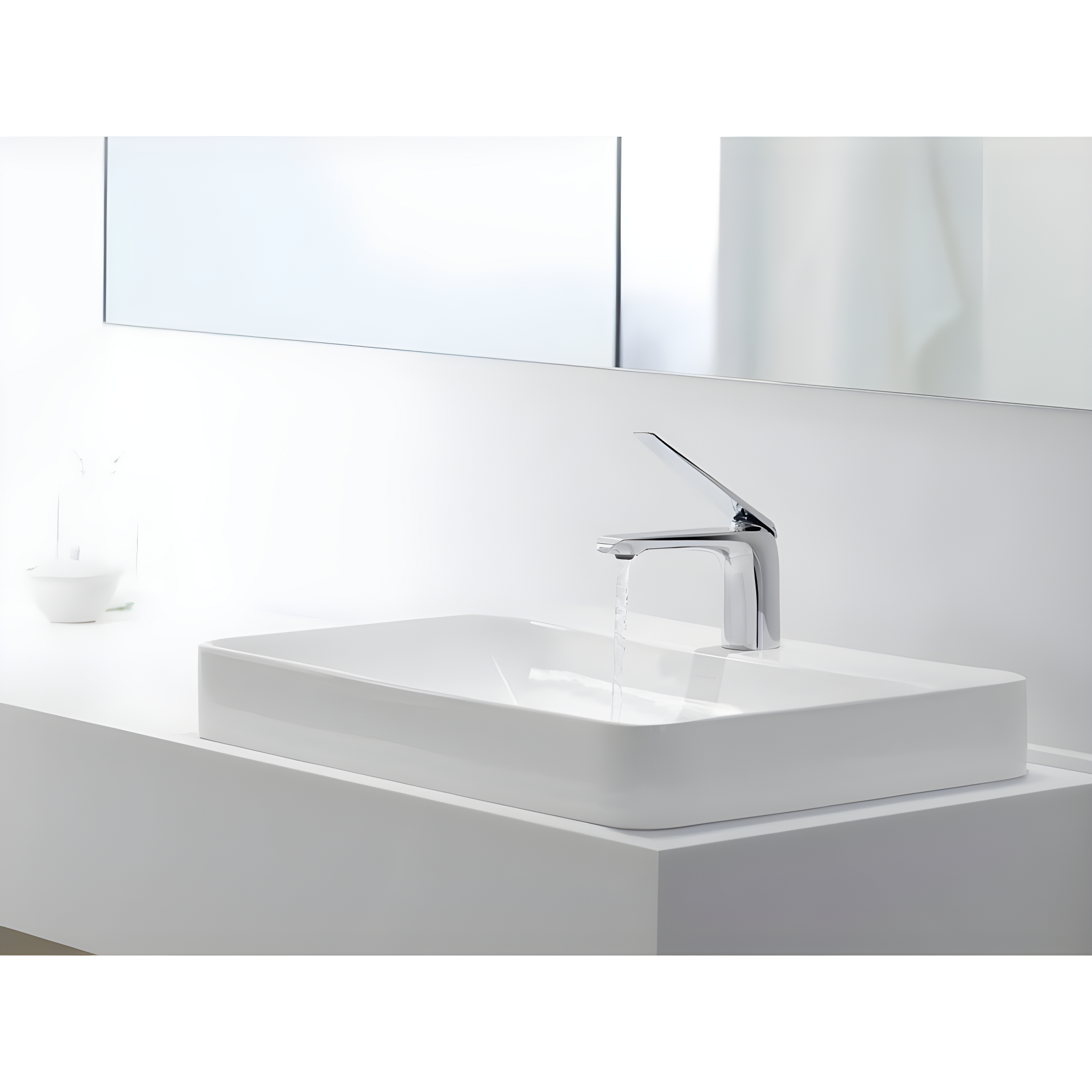 Vox® Vitreous China Rectangular Vessel Bathroom Sink with Overflow