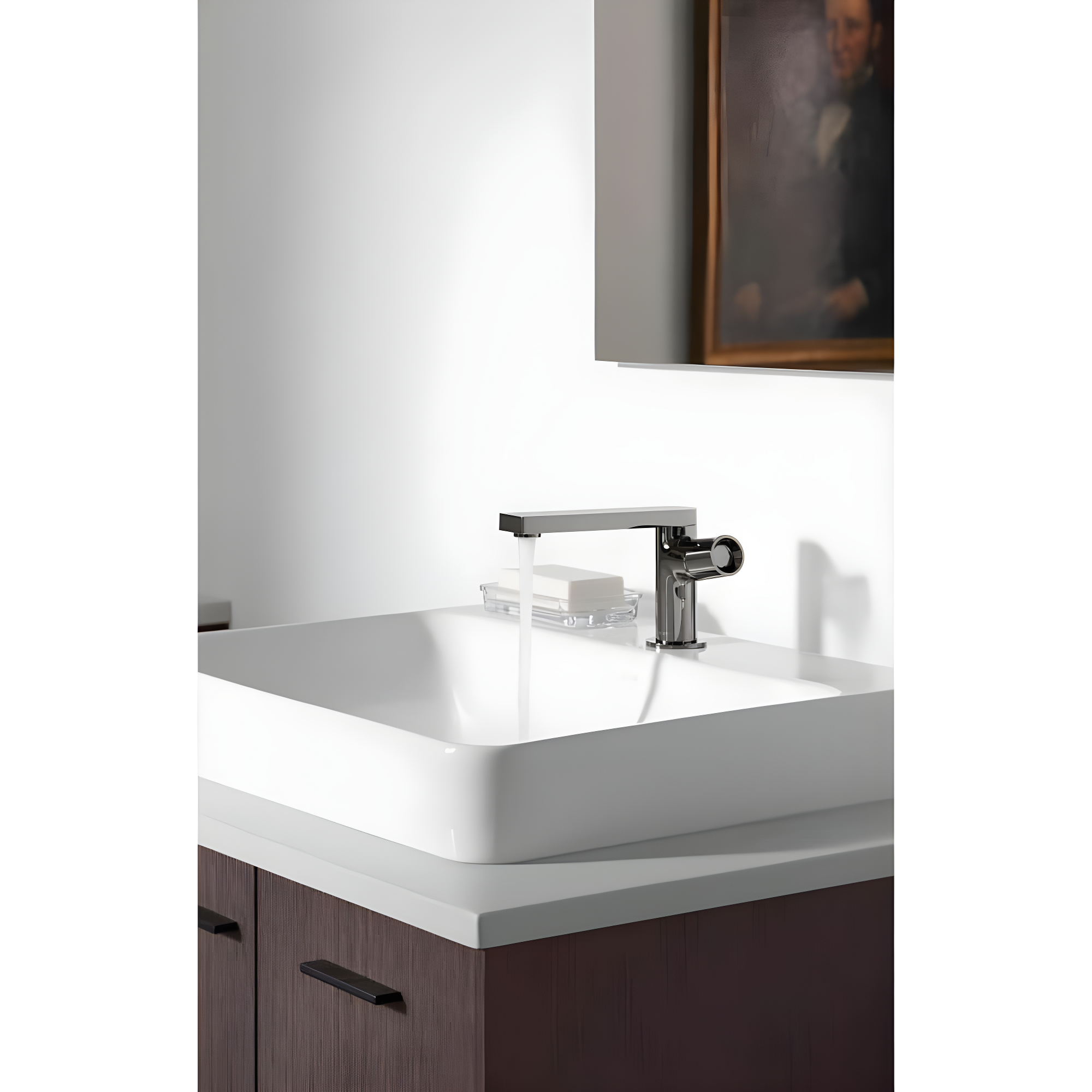 Vox® Vitreous China Rectangular Vessel Bathroom Sink with Overflow