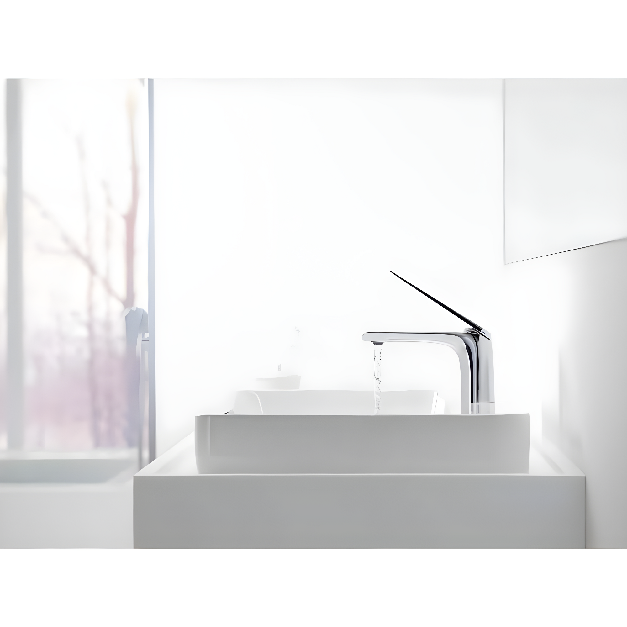 Vox® Vitreous China Rectangular Vessel Bathroom Sink with Overflow