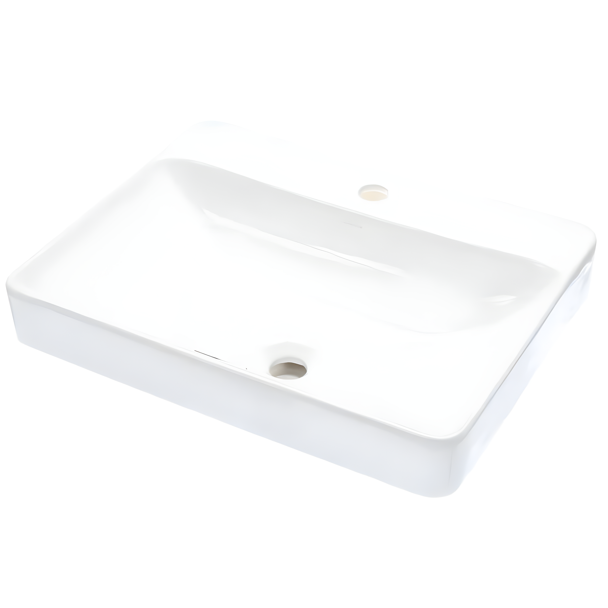 Vox® Vitreous China Rectangular Vessel Bathroom Sink with Overflow