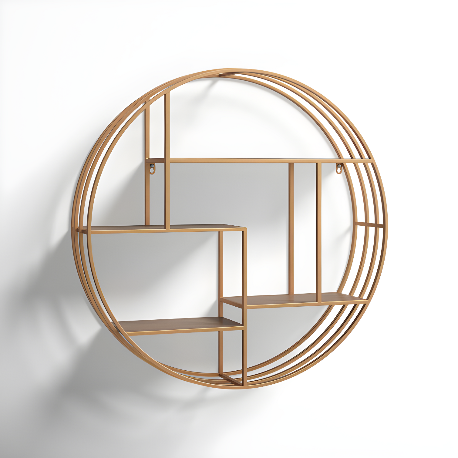 Sagebrook Home Kittle Modern Glam Iron and Wood Wall Storage Shelf