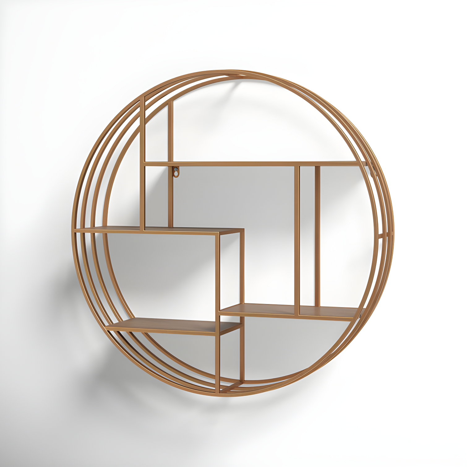 Sagebrook Home Kittle Modern Glam Iron and Wood Wall Storage Shelf