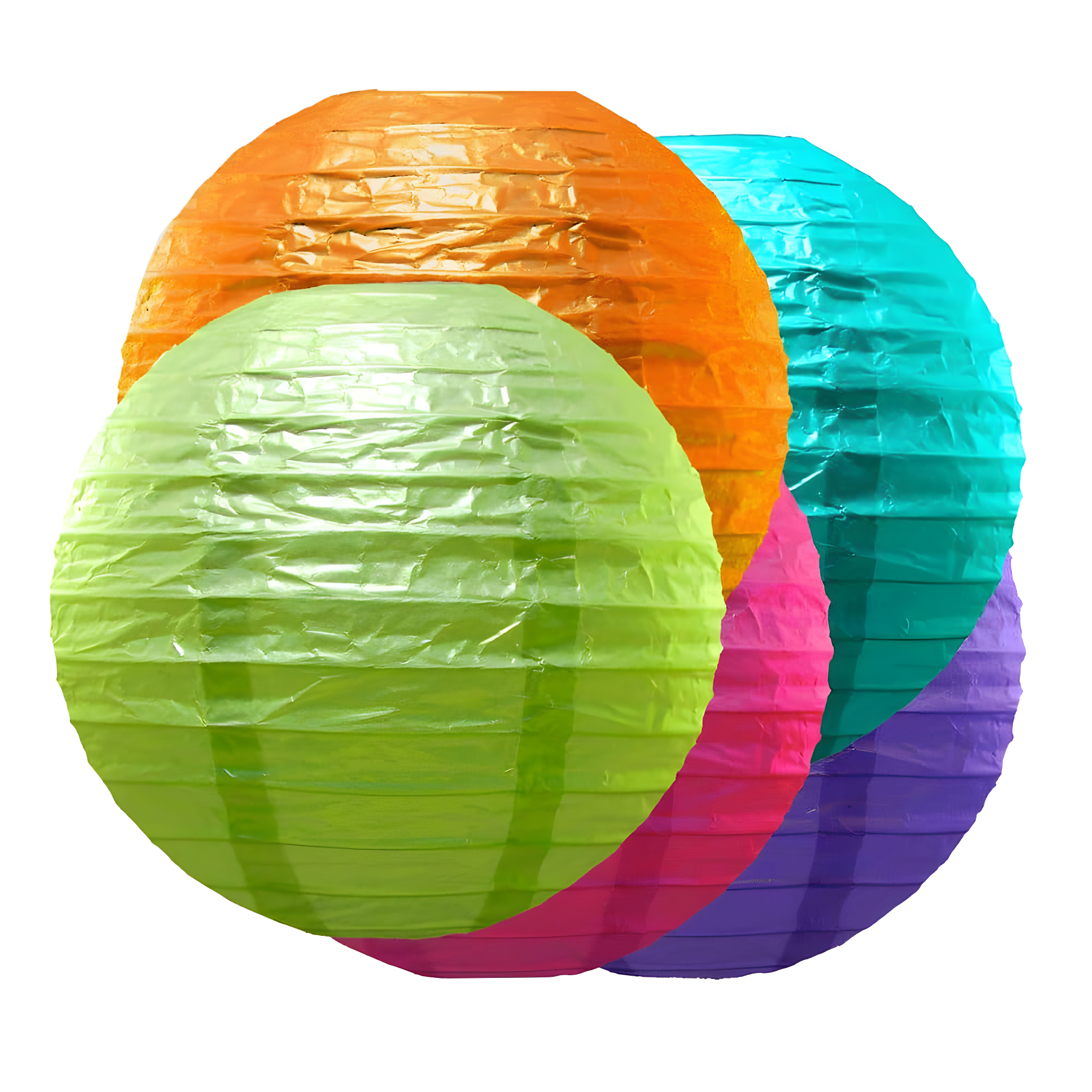 LumaBase Round Paper Lanterns - 5 Count (Set of 5)