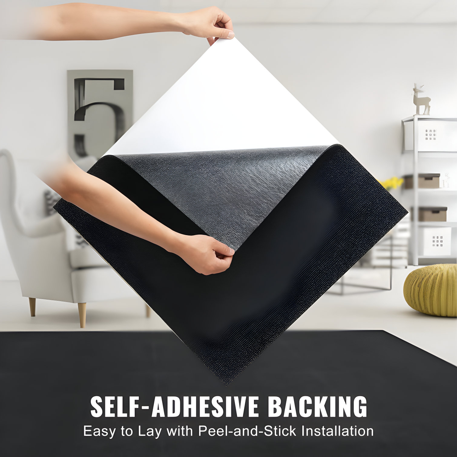 VEVOR 24'' W x 24'' L Level Cut And Loop Polyester Carpet Tile (Set of 15)