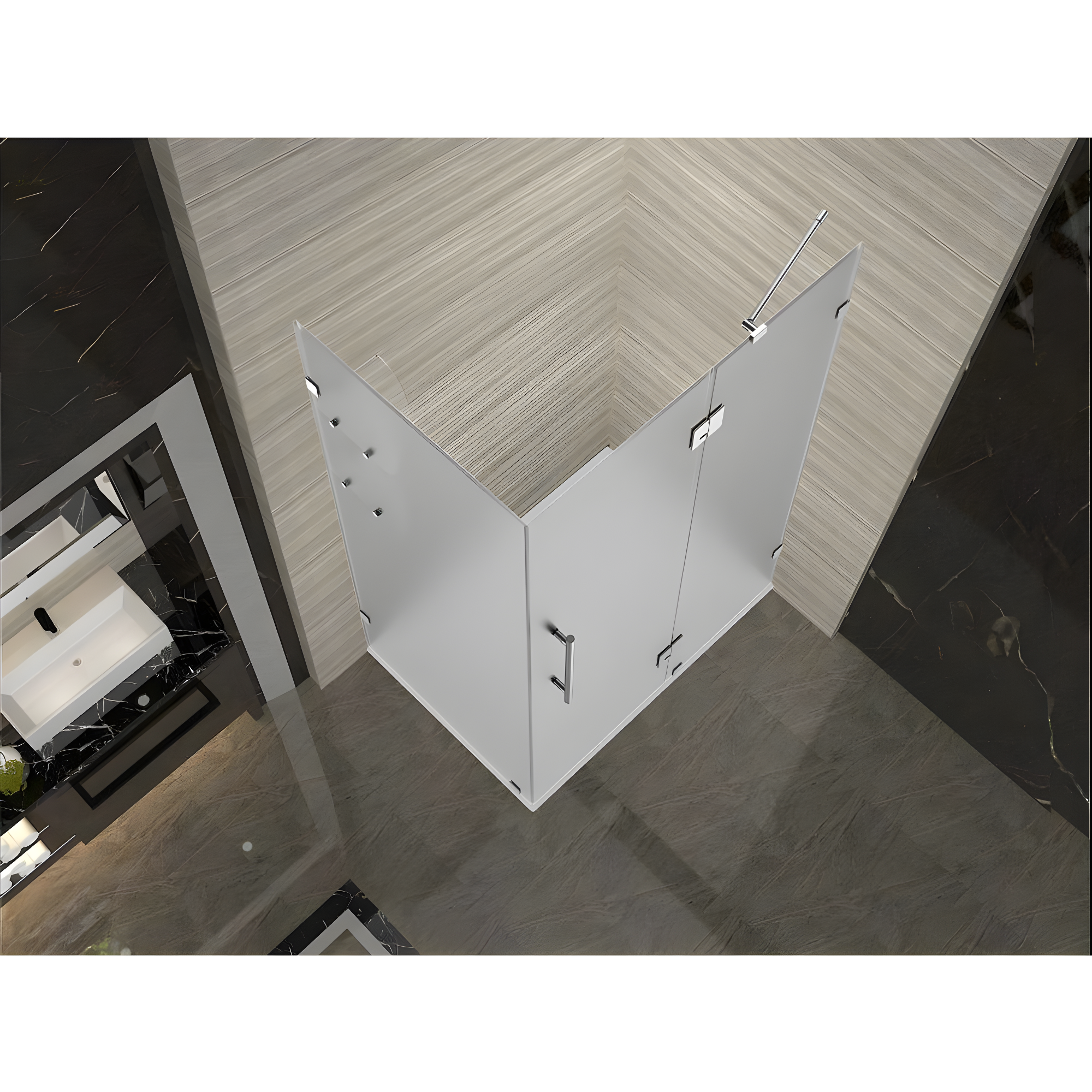 Aston Avalux GS 33" x 72" Rectangle Hinged Shower Enclosure SEN992F-SS-3330-10