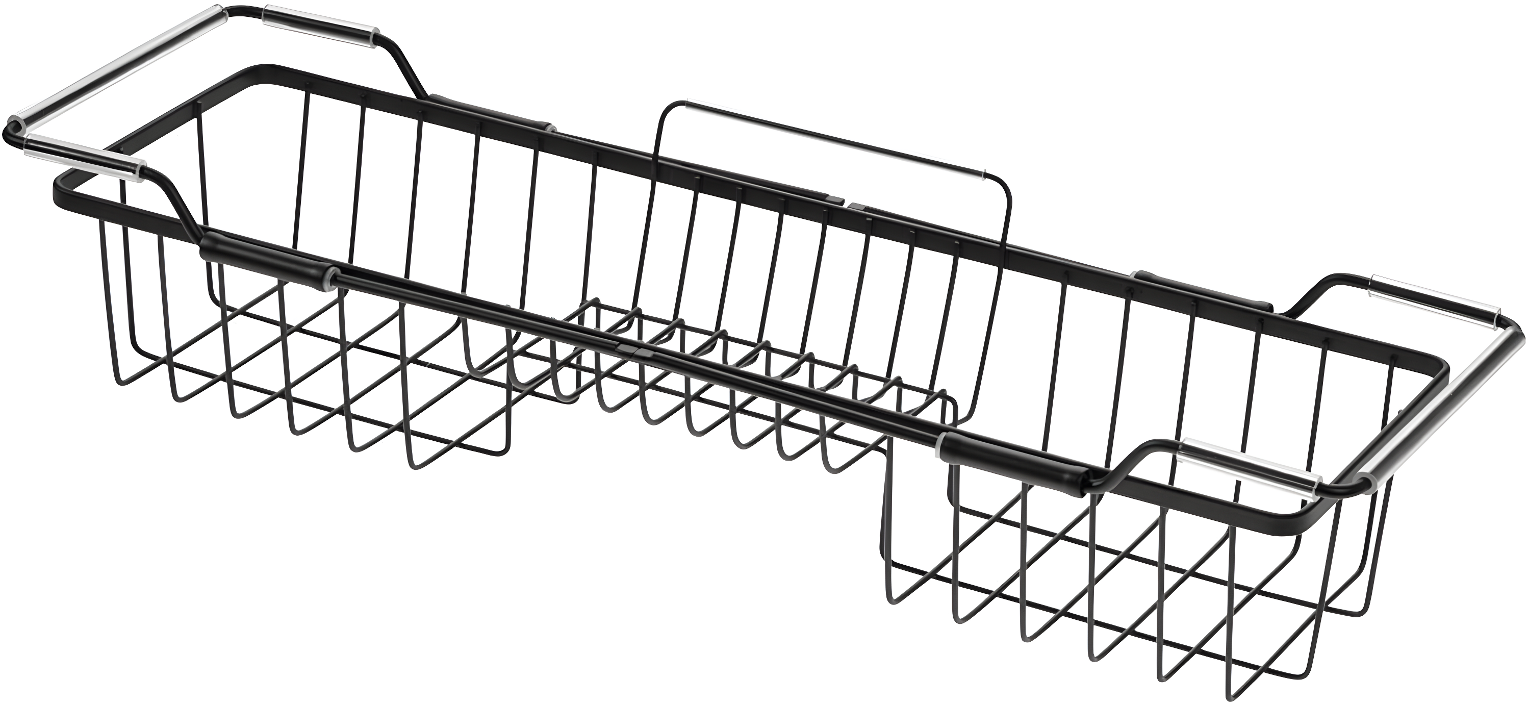 iDesign iDesign Everett Metal Adjustable Over the Tub Caddy 22.55" x 6.7" x 4.41", Matte Black