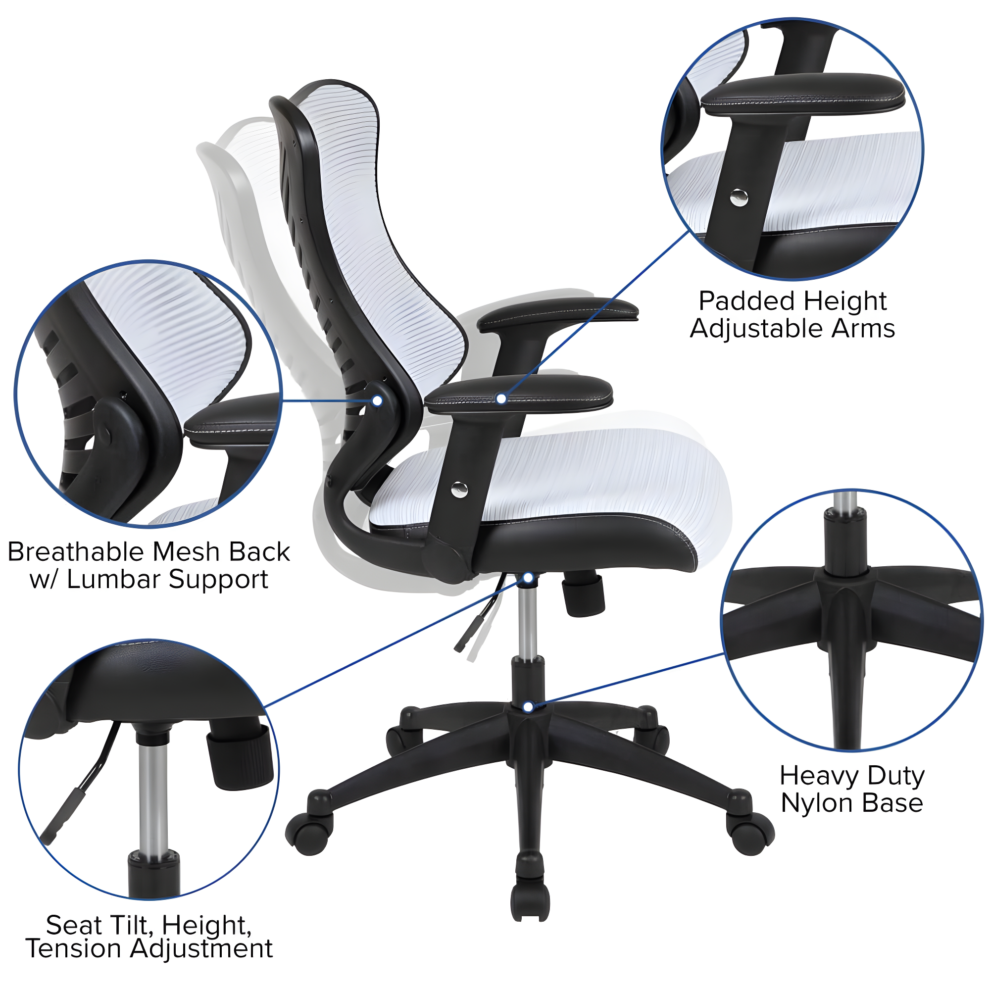Siwar High-Back Designer Ergonomic Office Chair with Adjustable Armrests by Flash Furniture