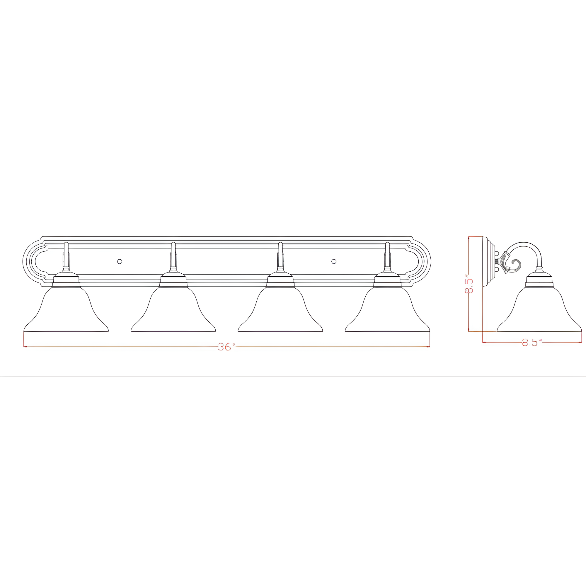 Design House Millbridge 4-Light Dimmable Vanity Light with Frosted Glass, Bronze