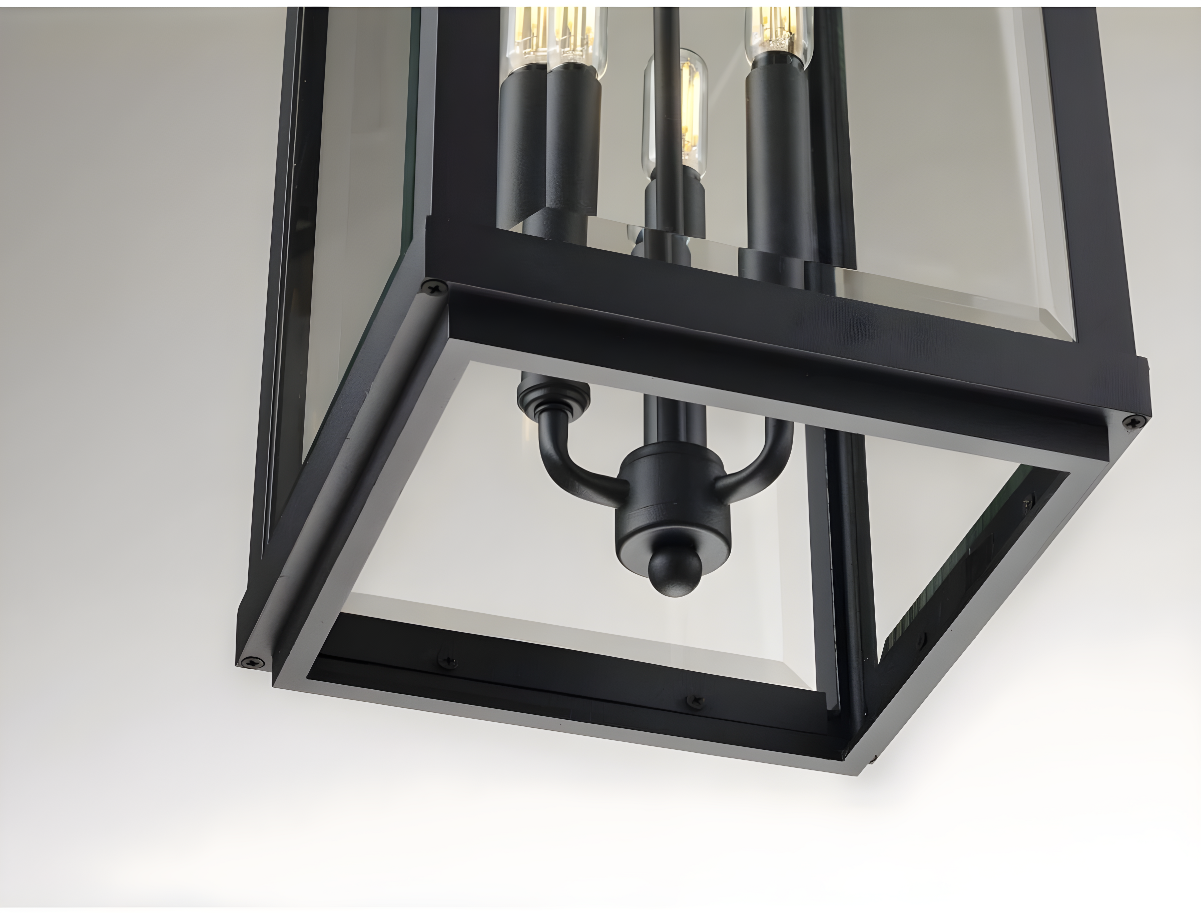 Progress Lighting Gibbes Street 3-Light Outdoor Hanging Lantern, Antique Bronze, Etched White Pillar Shade