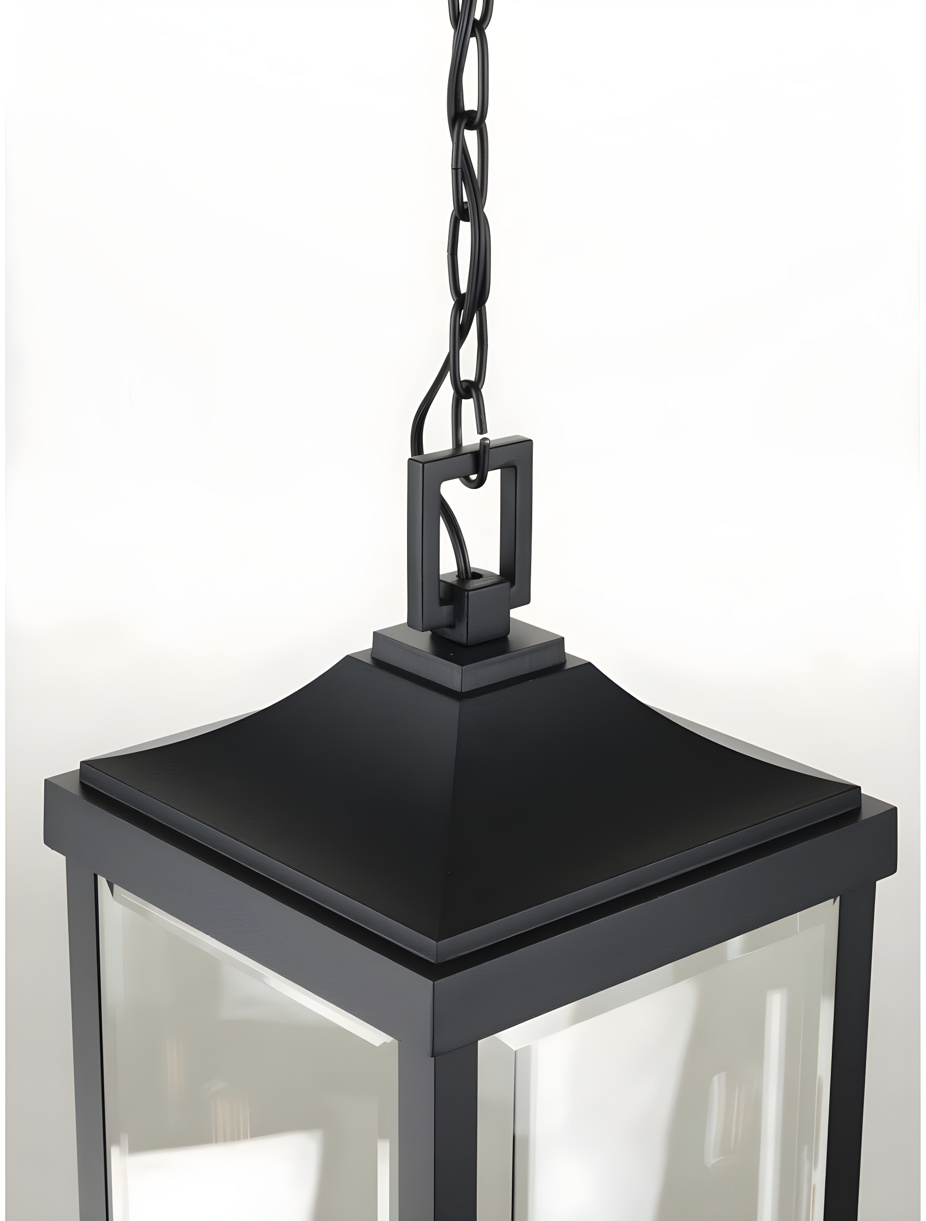Progress Lighting Gibbes Street 3-Light Outdoor Hanging Lantern, Antique Bronze, Etched White Pillar Shade