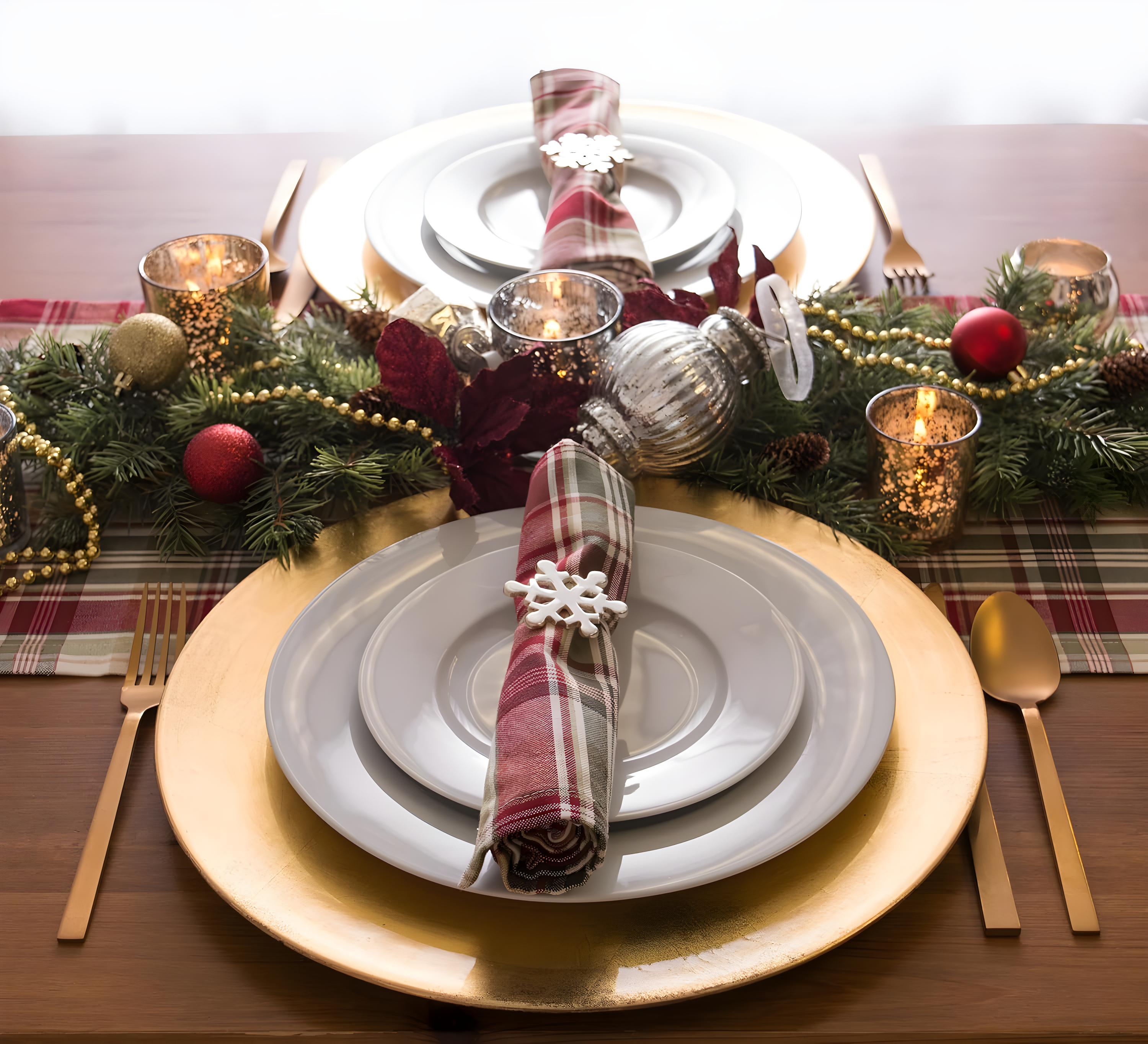 DII Give Thanks Plaid Table Runner, 72 x 14", 100% Cotton