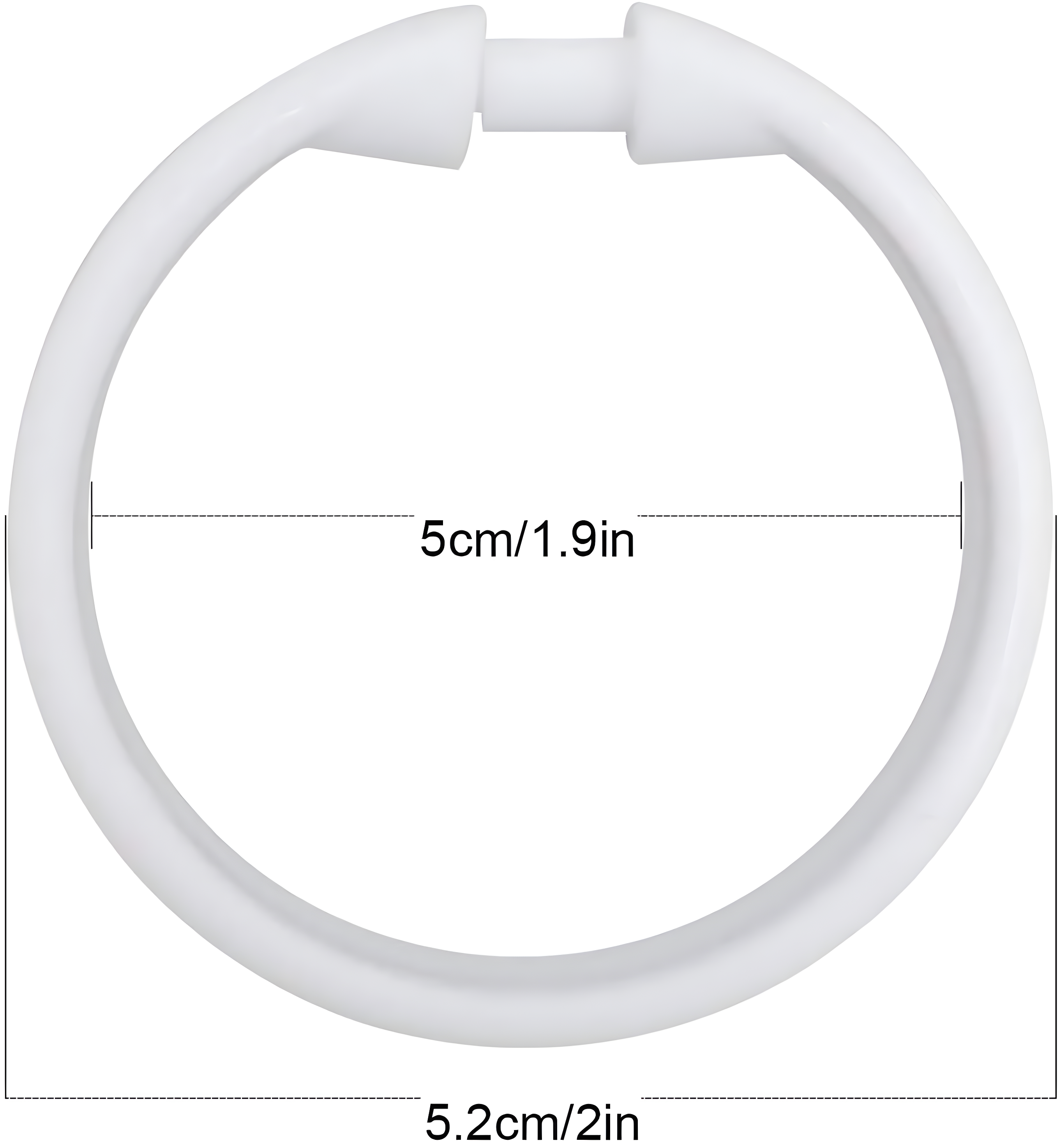 Evideco Solid Plastic Shower Curtain Hooks Rings (Set of 12)