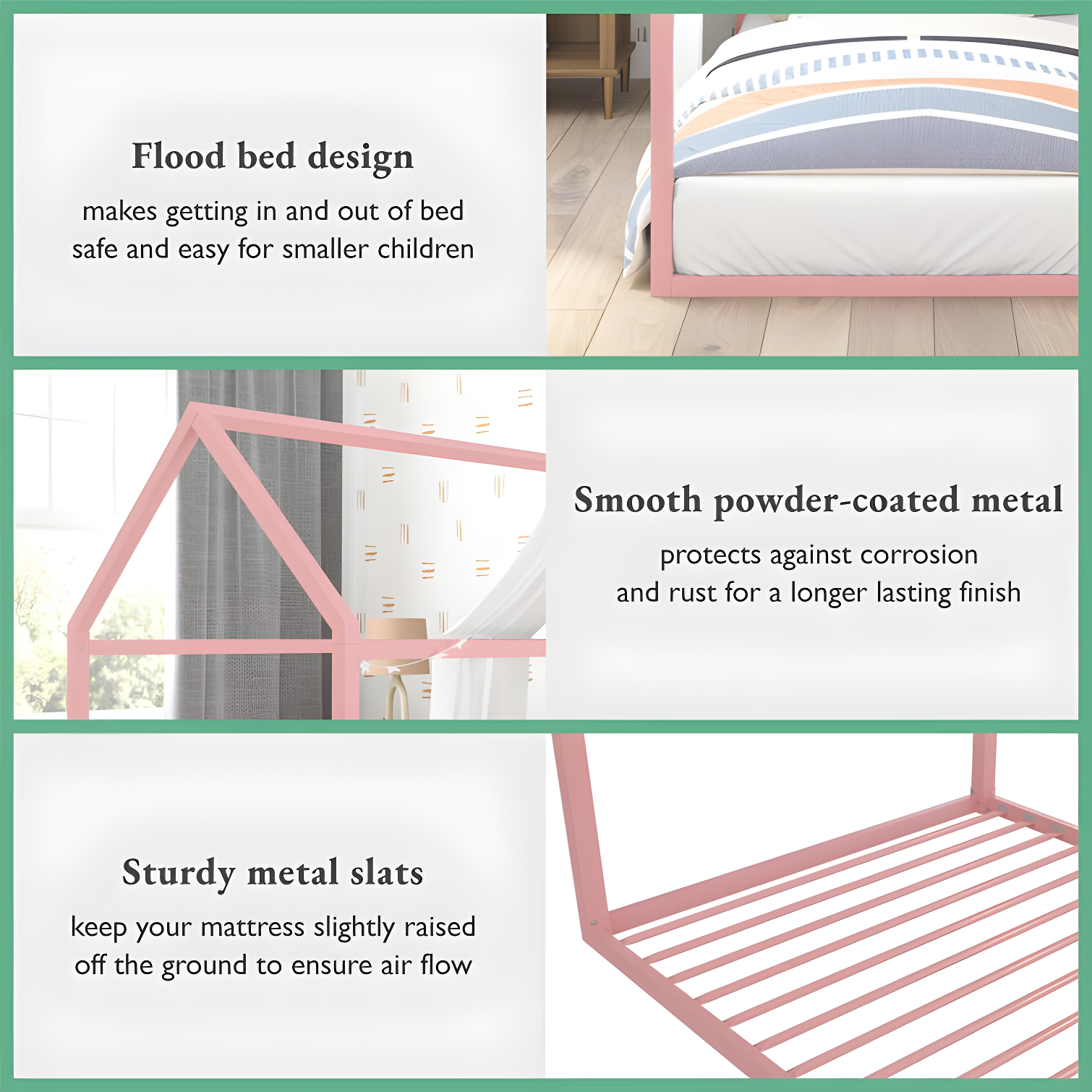 Max & Finn Skyler Metal Montessori House Bed