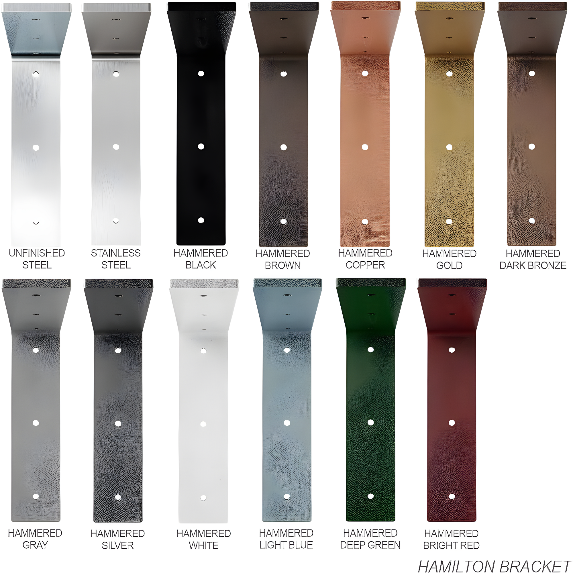 Ekena Millwork 2"W x 8"D x 8"H Hamilton Steel Bracket, Hammered Brown