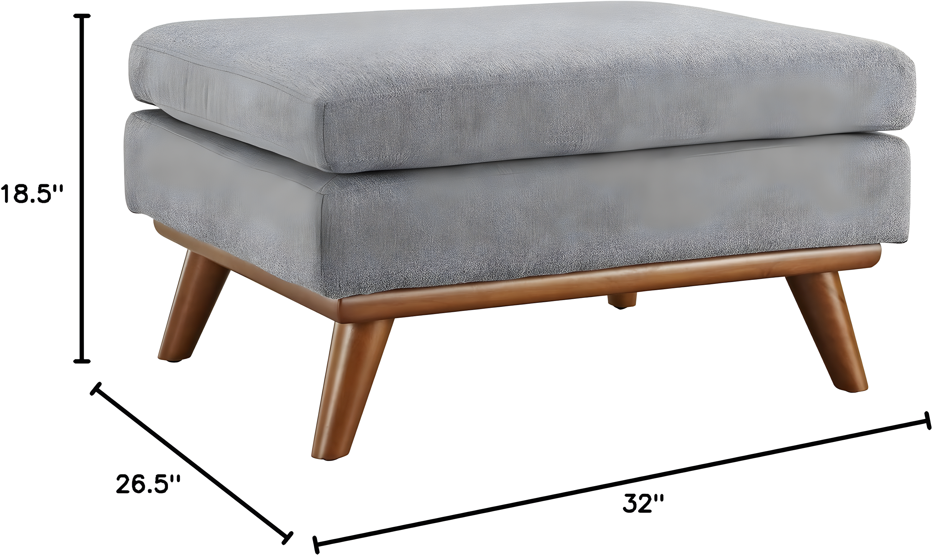 Modway Engage Upholstered Fabric Ottoman in Expectation Gray