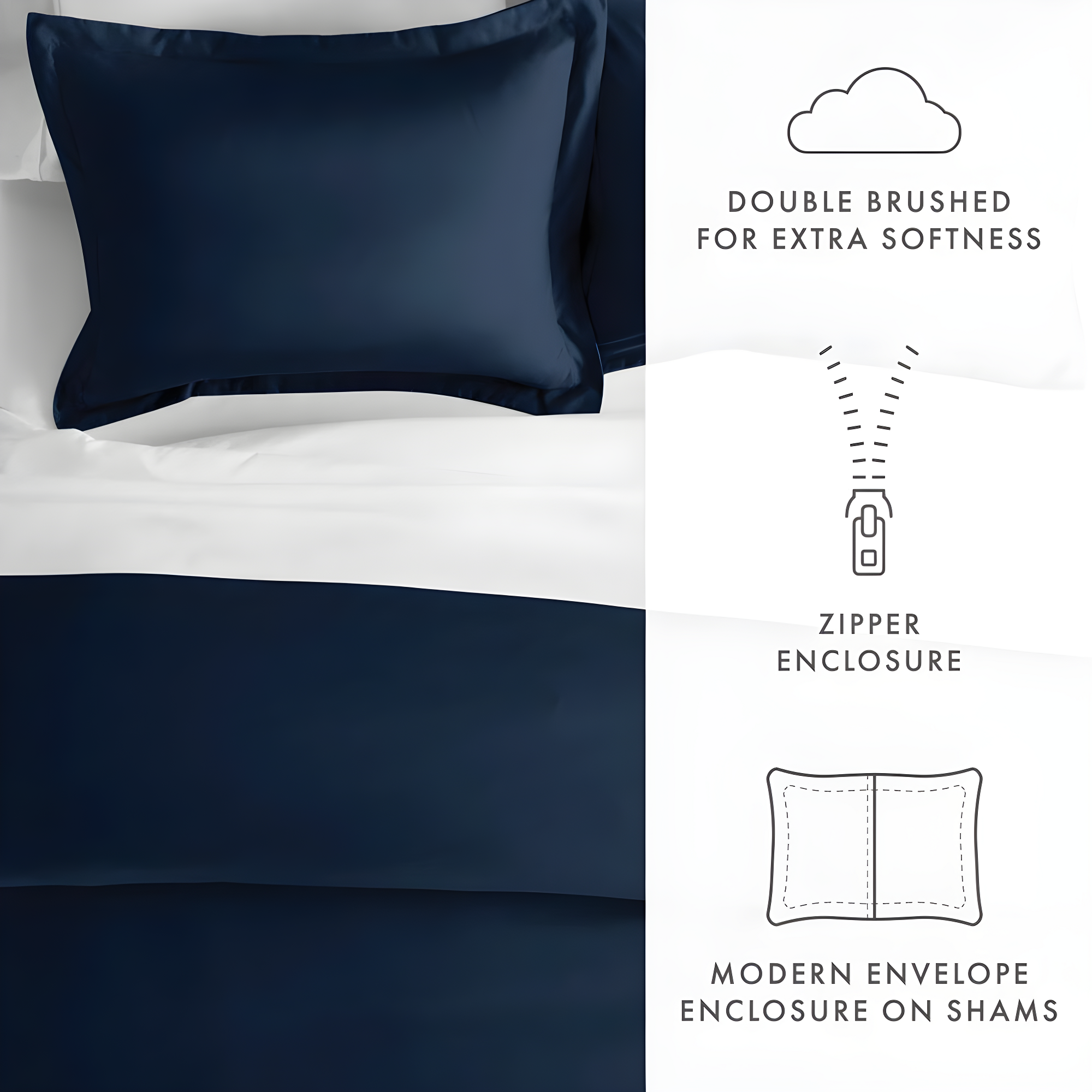Basics Duvet Cover Set Ultra Soft Brushed Microfiber 3 Pieces Comforter 19 Colors Breathable Durable Fade Resistant & Machine Washable Luxury Soft Bedding Set