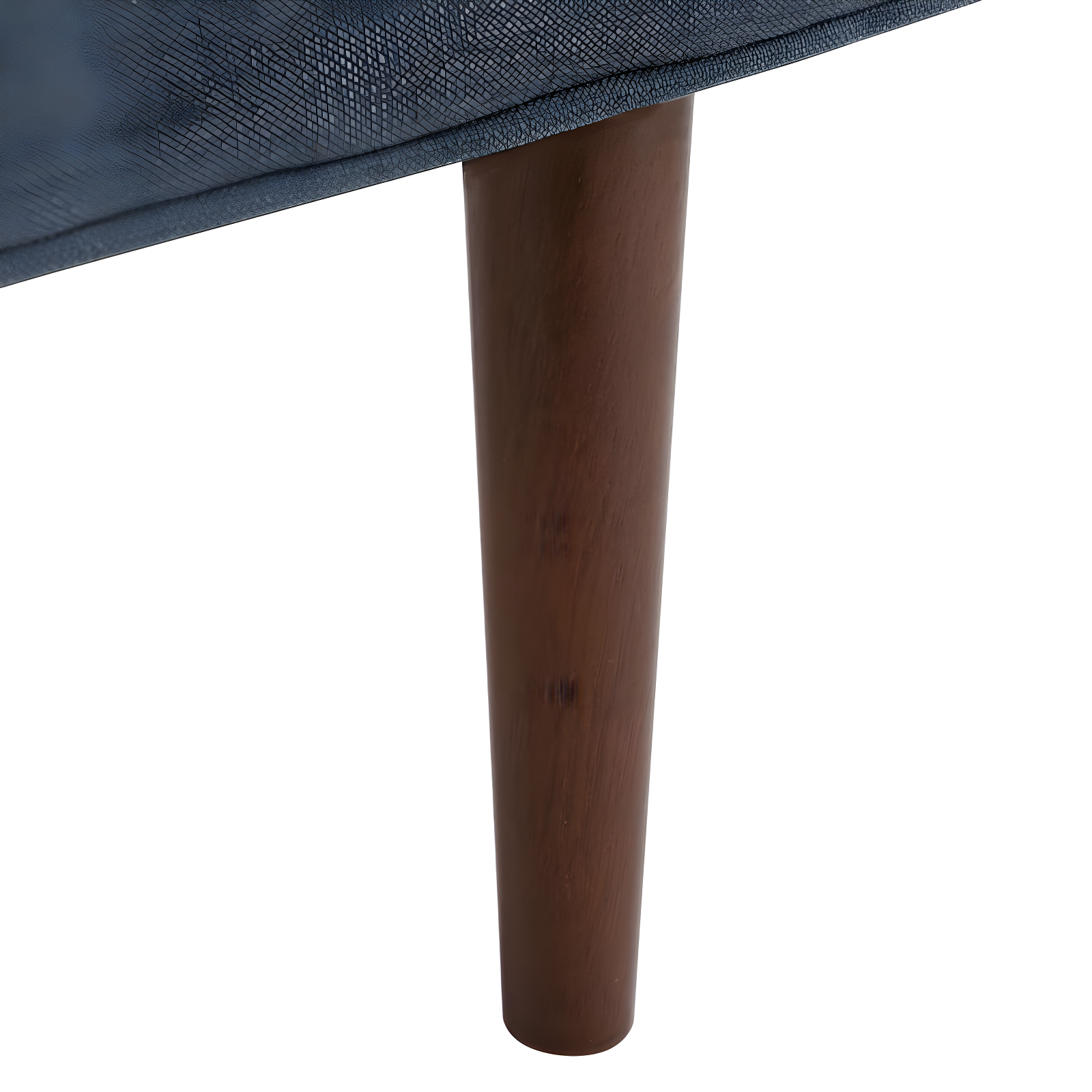Henri Mid-Century Bench - Navy Linen/Walnut - Safavieh