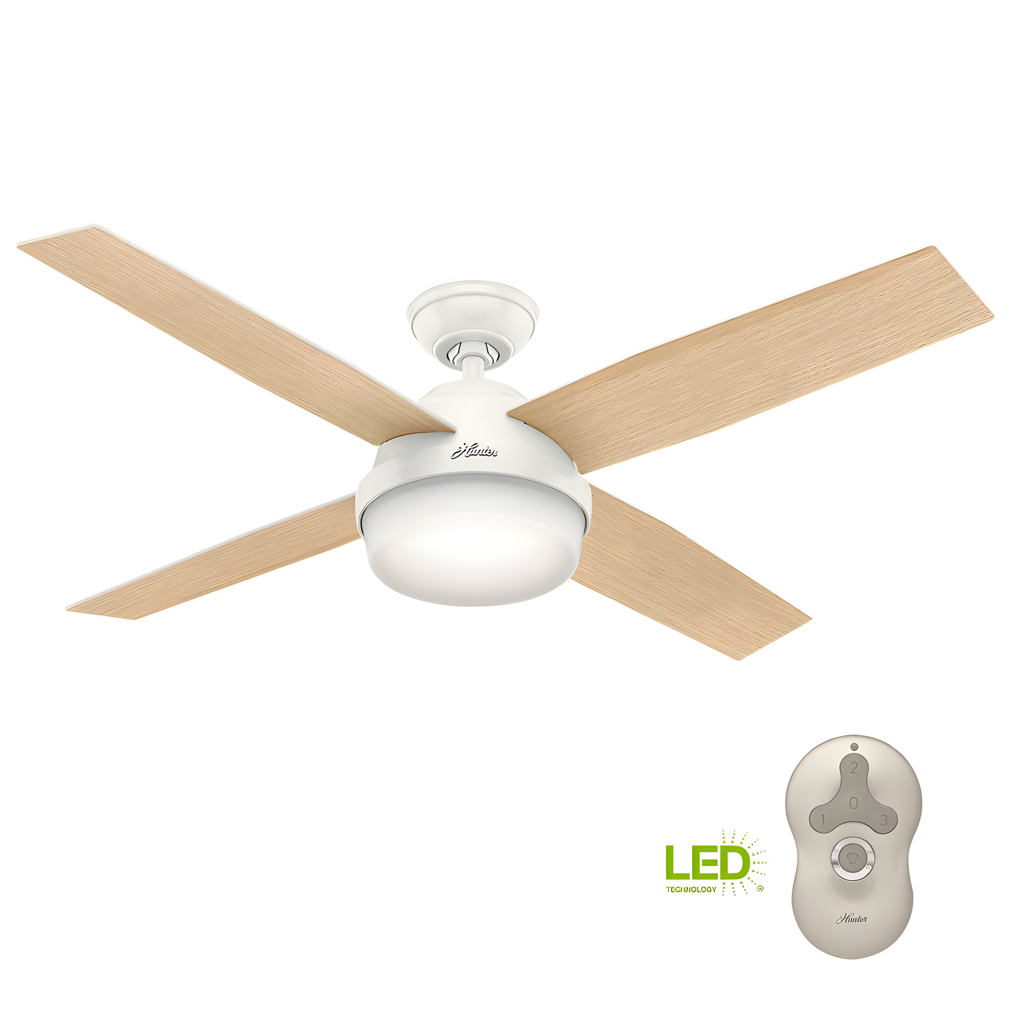 Dempsey 52" 4 - Blade Contemporary Indoor Ceiling Fan with Lights and Remote