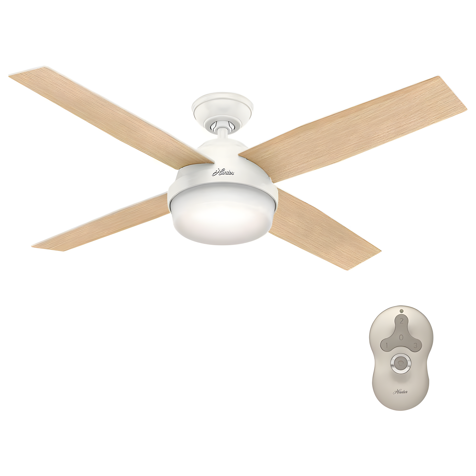 Dempsey 52" 4 - Blade Contemporary Indoor Ceiling Fan with Lights and Remote