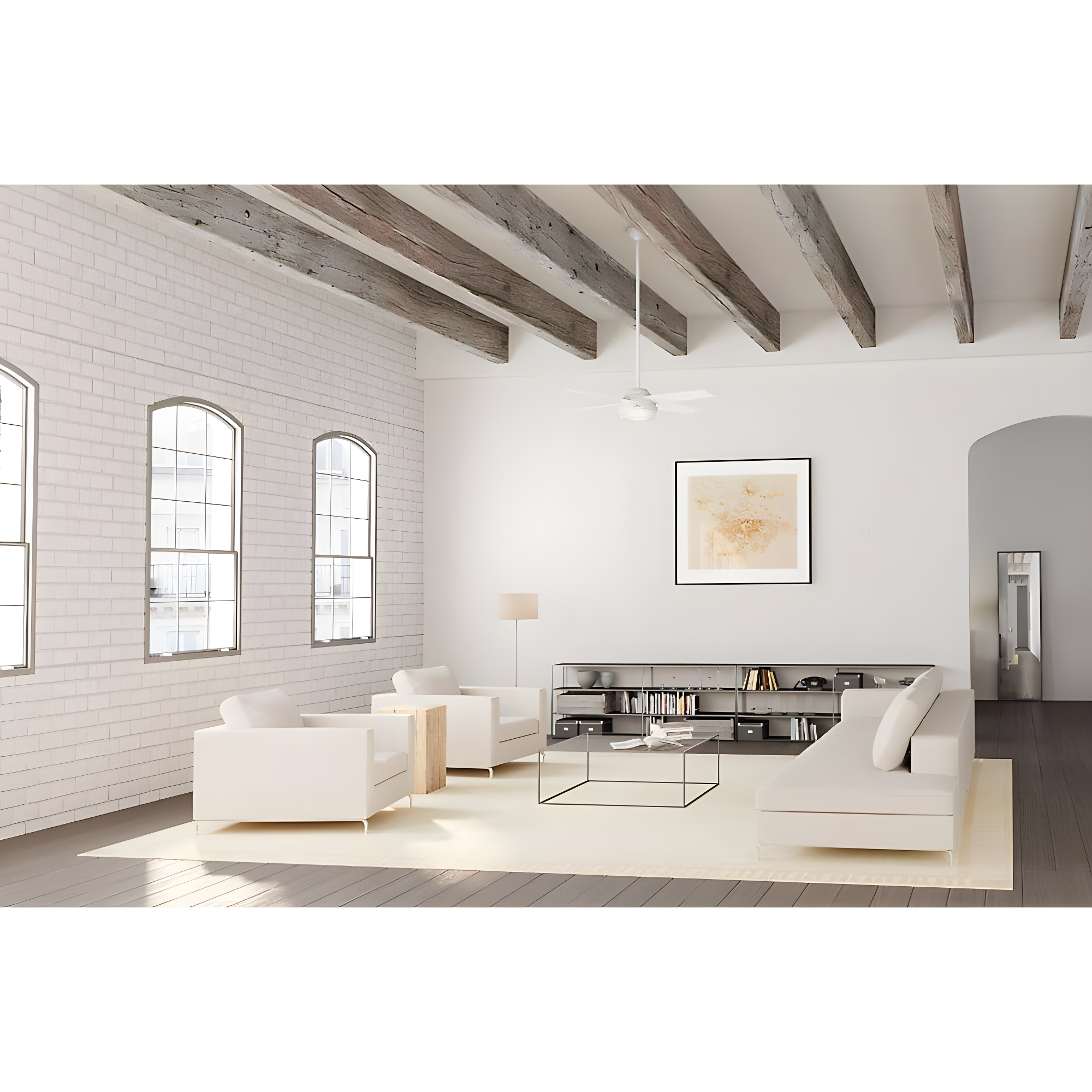 Dempsey 52" 4 - Blade Contemporary Indoor Ceiling Fan with Lights and Remote
