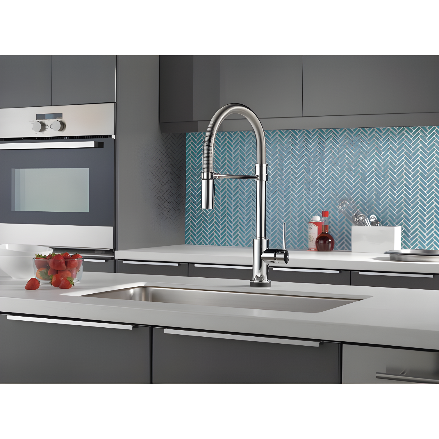 Trinsic Pro Pull Down Touch Single Handle Kitchen Faucet with Accessories