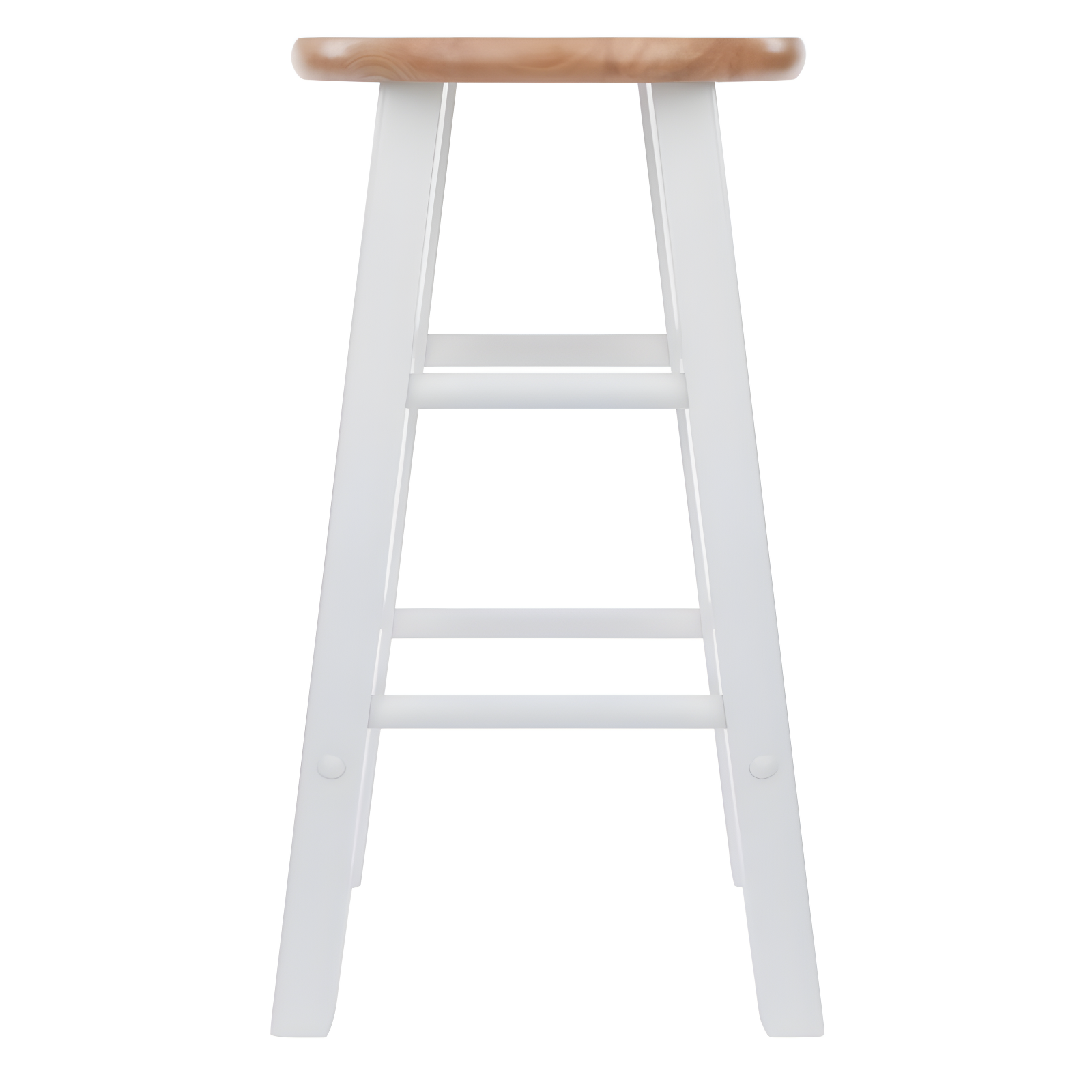 2pc 24" Element Counter Height Barstools White - Winsome: Solid Wood, Round Seat, 220lbs Capacity