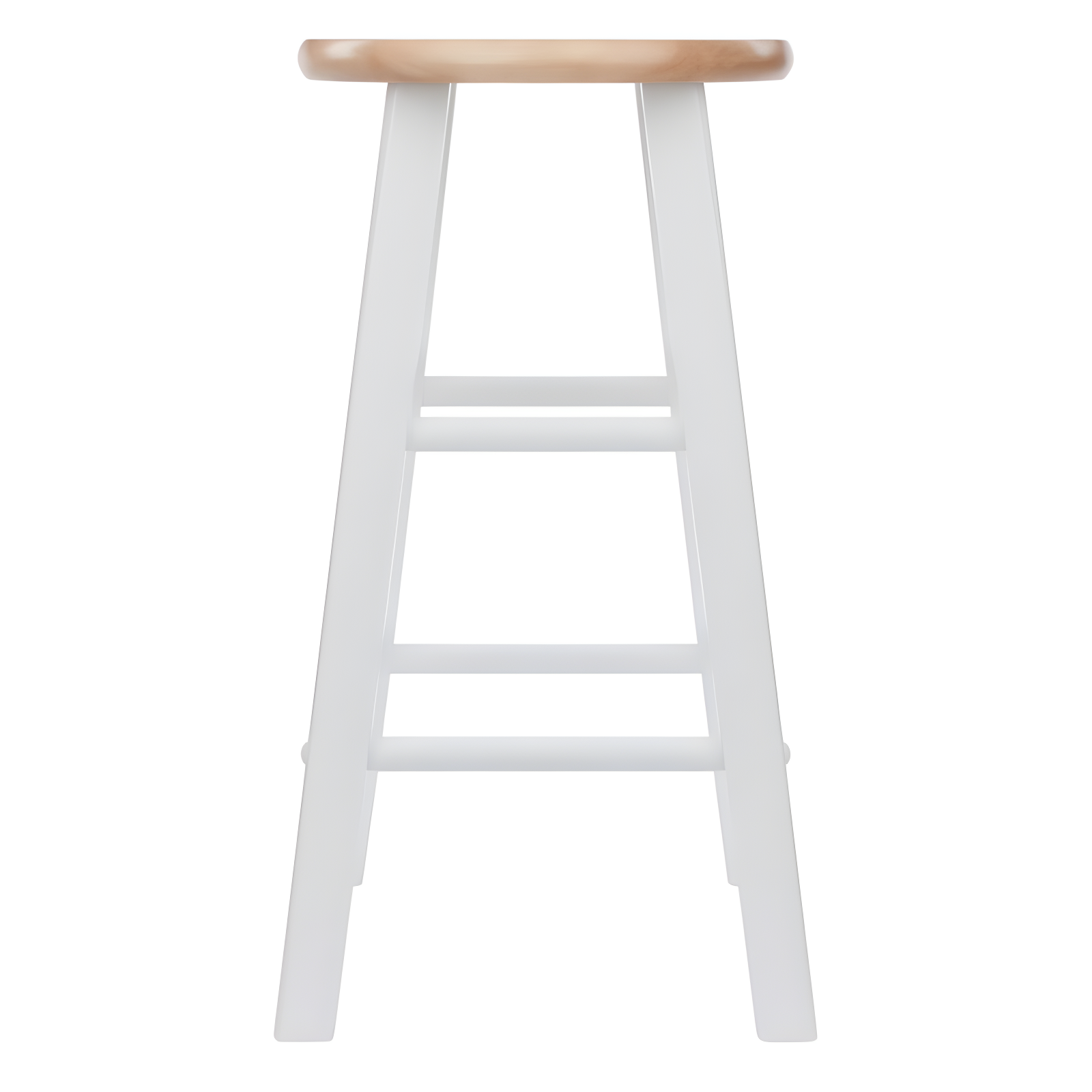 2pc 24" Element Counter Height Barstools White - Winsome: Solid Wood, Round Seat, 220lbs Capacity
