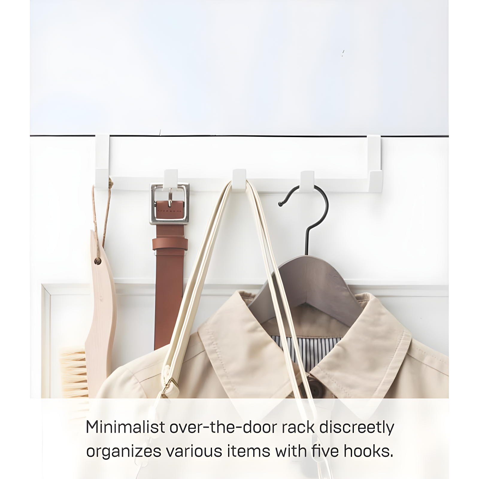 Yamazaki Home Over The Door Hooks - Hanging Coat Rack, Steel, Wide, Over-the-Door