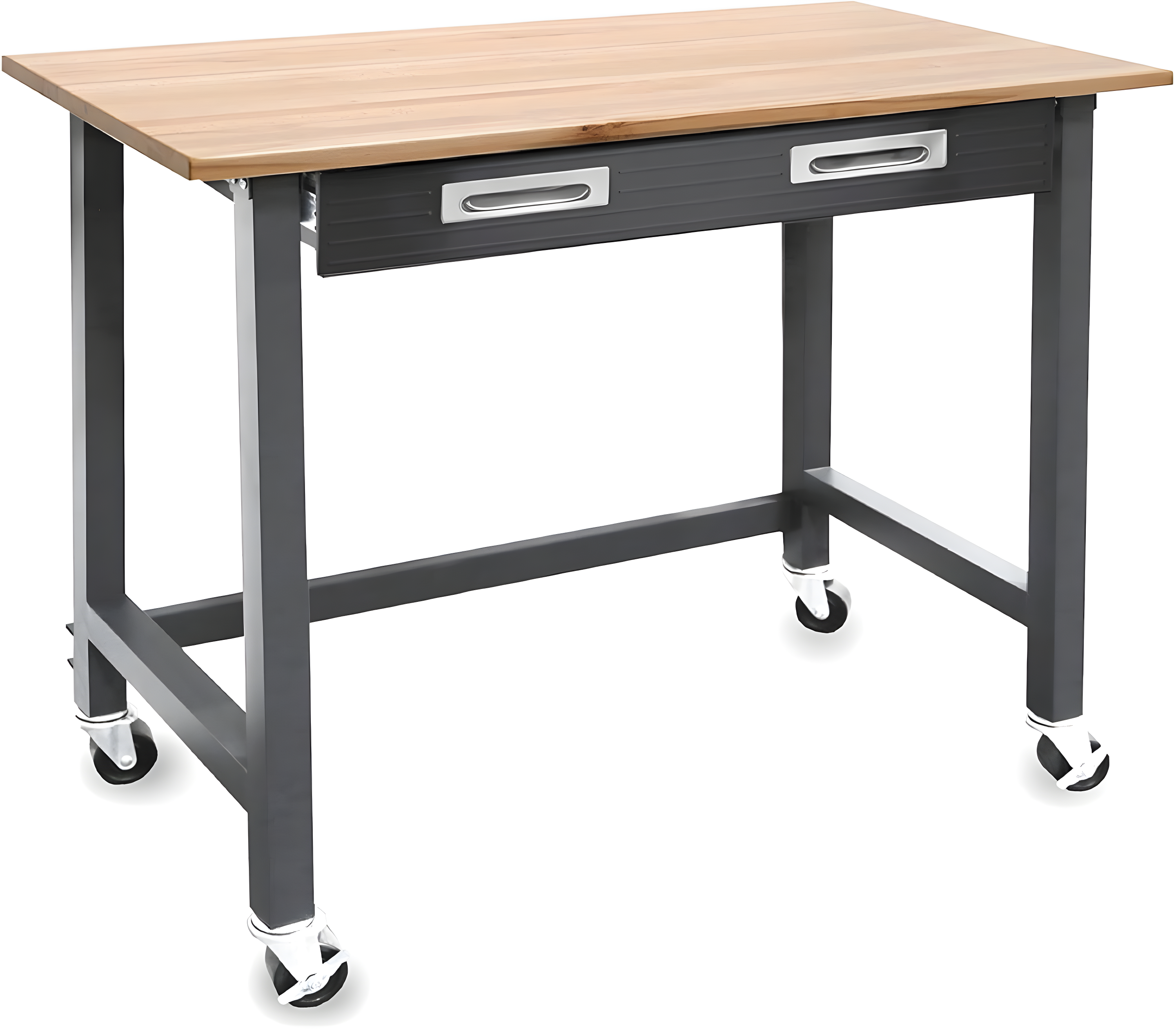 48" W Wood Top Workbench with Wheels