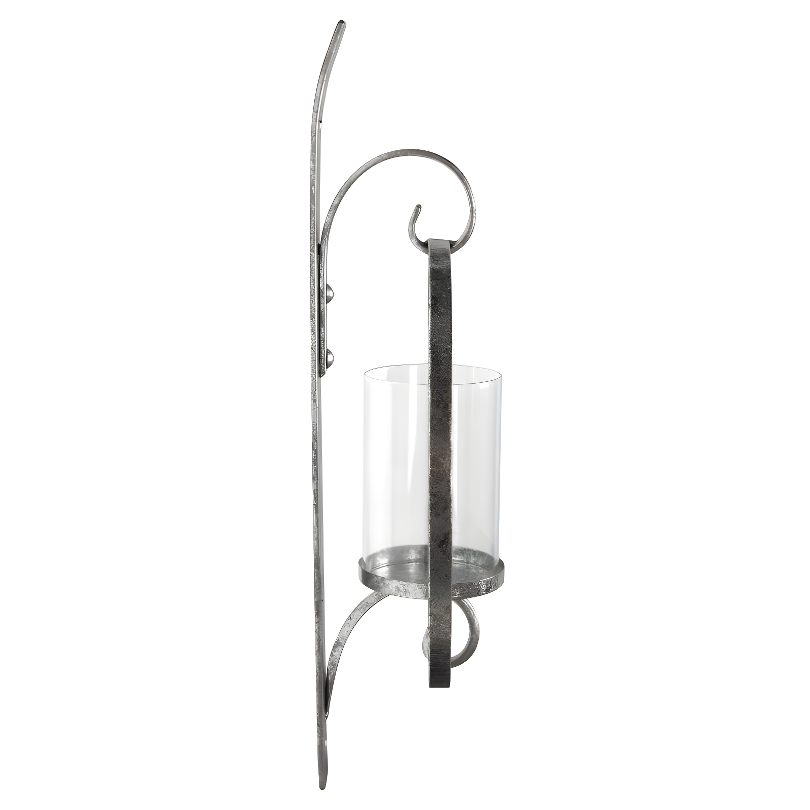 Kate and Laurel Doria Round Metal Wall Sconce, 12x22, Silver