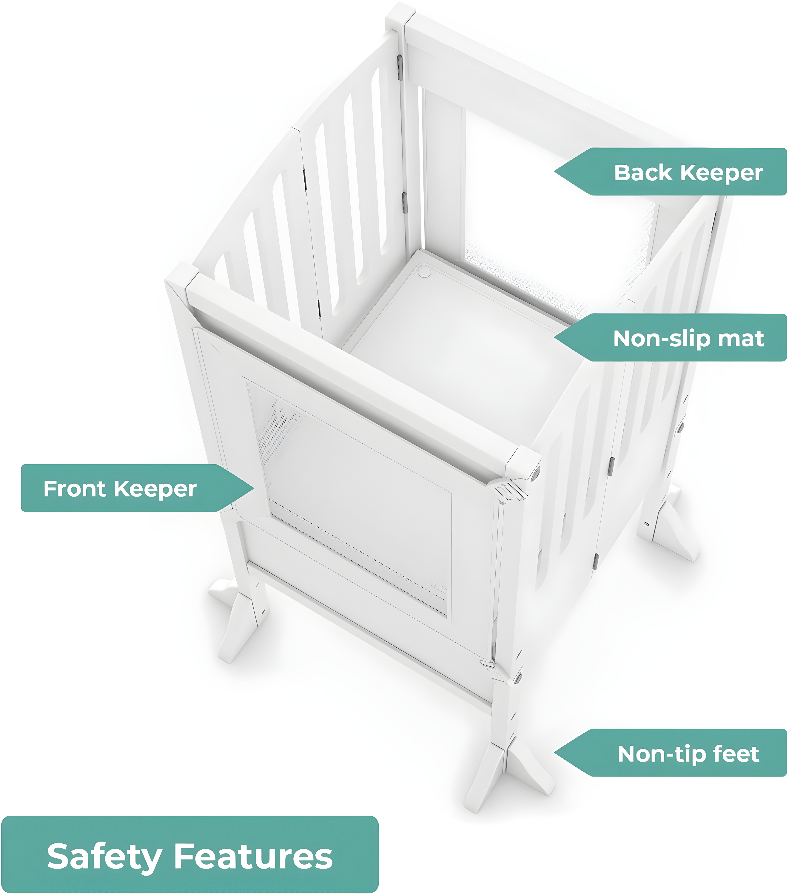 Guidecraft Contemporary Kitchen Helper Foldable Step Stool