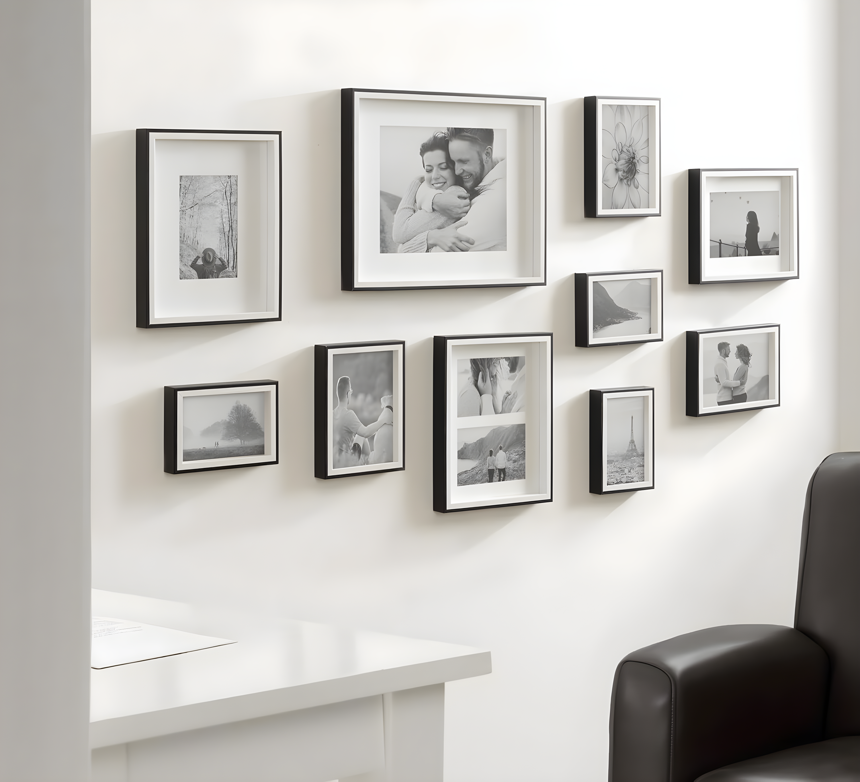 Kate & Laurel All Things Decor (Set of 10) Gibson Wall Photo Frames Black