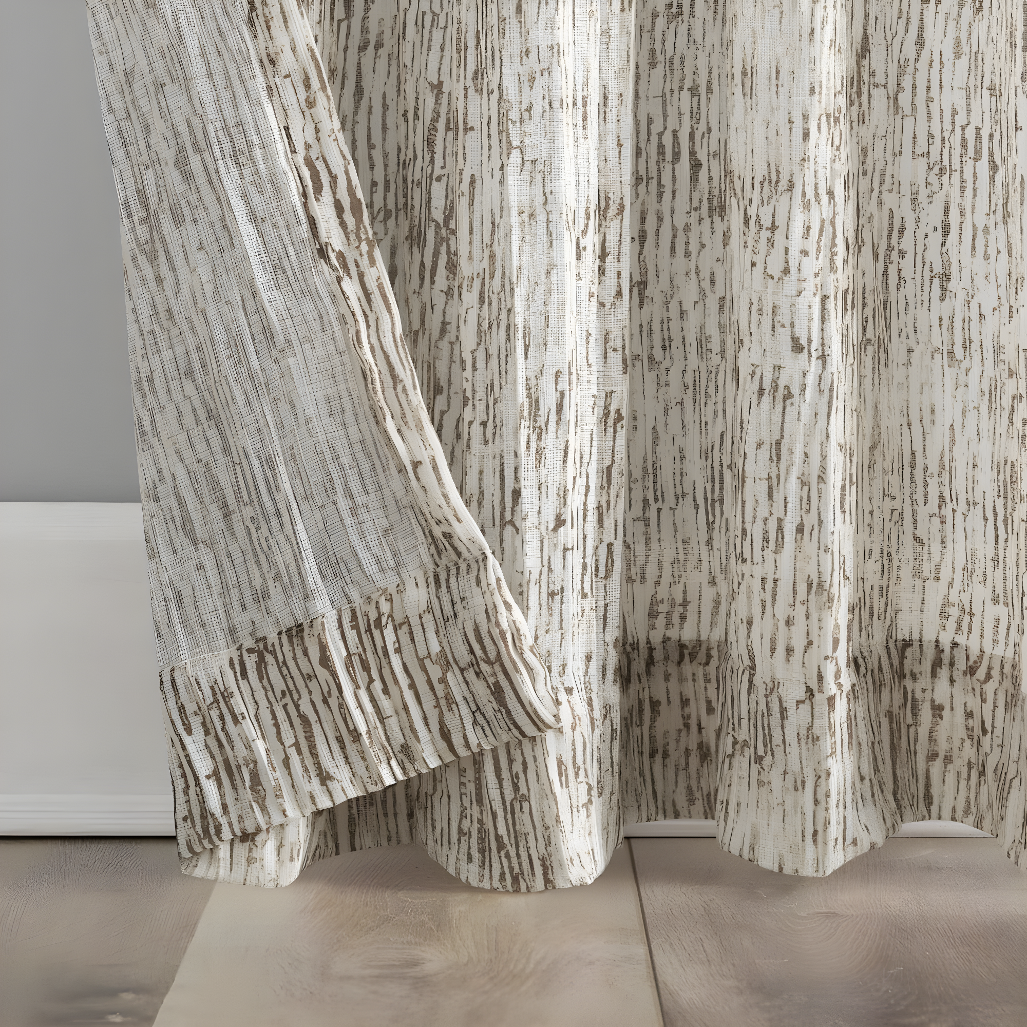Scott Living Tulin Watercolor Print Sheer Rod Pocket Curtain Panel