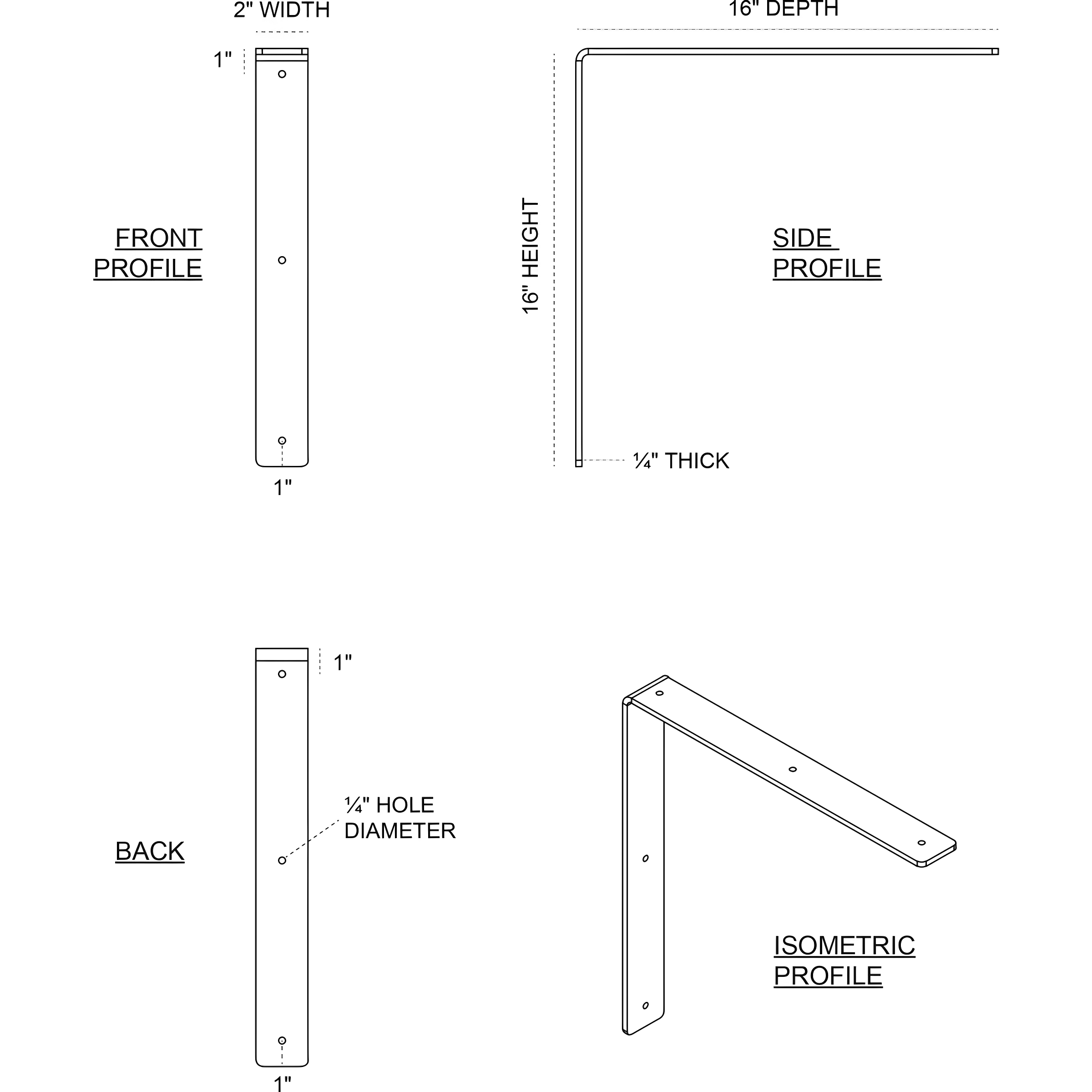 Hamilton H 2'' W D Metal Bracket / Corbel