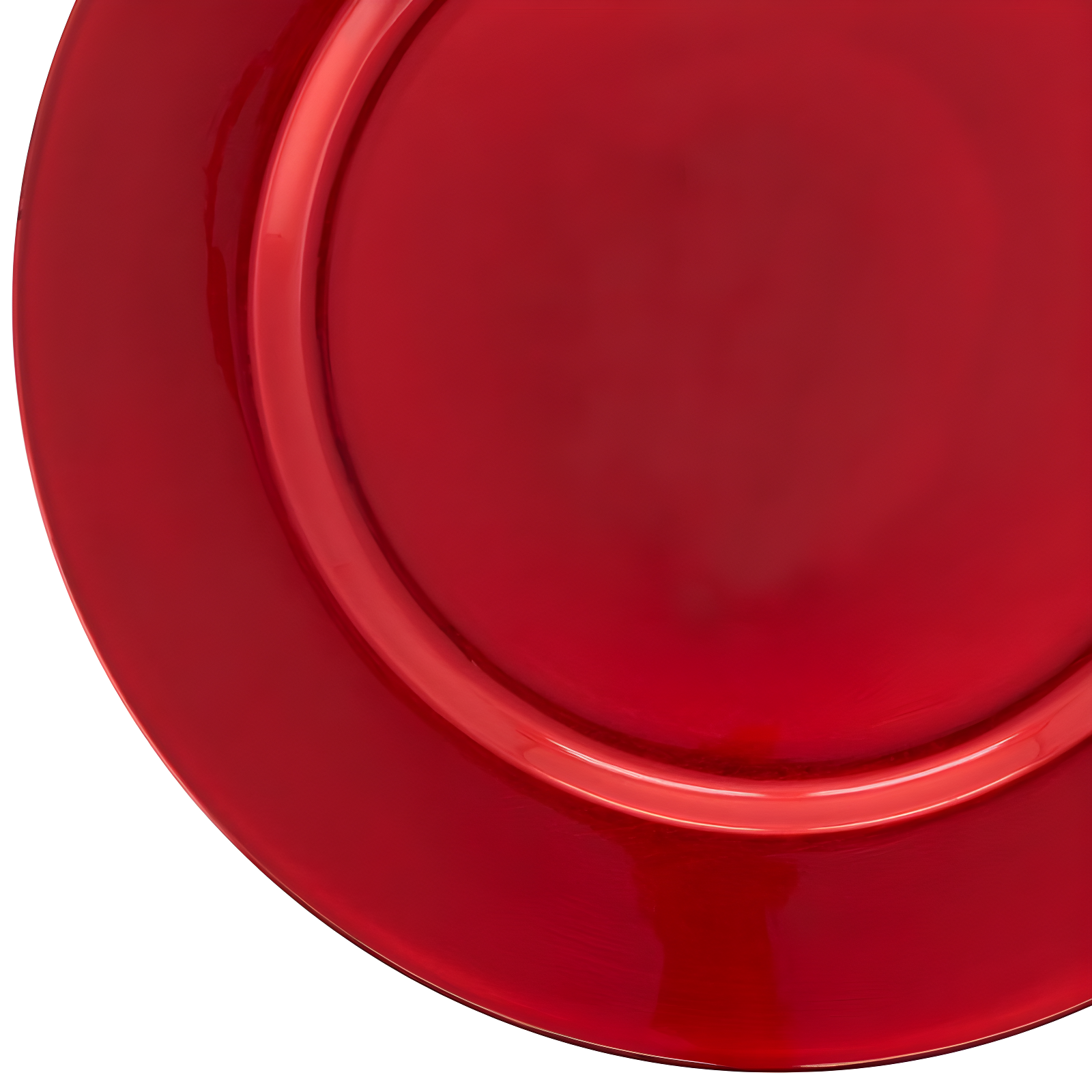 Saro Lifestyle Classic Solid Color Charger Plates, Red, 13" Round